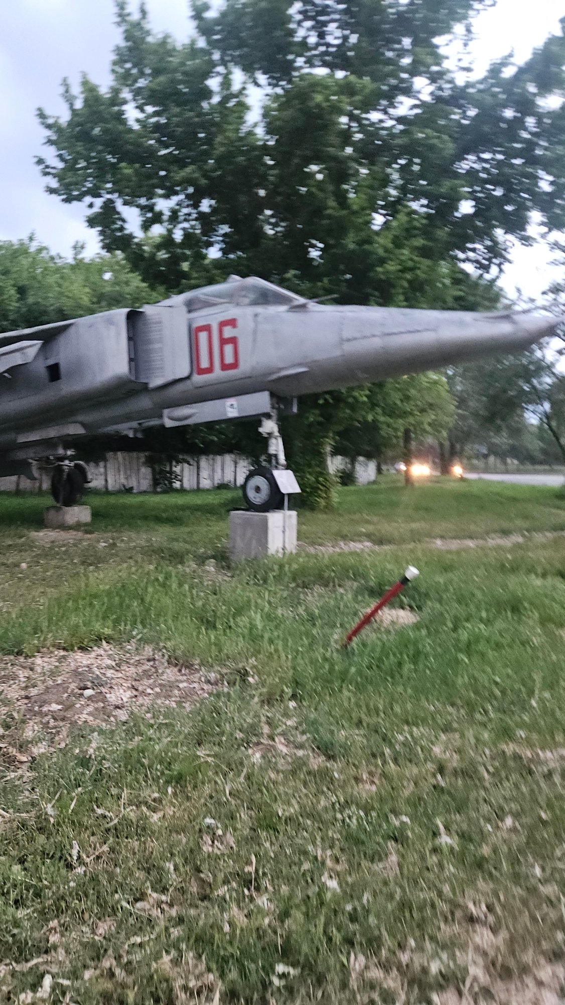 Visitor documents MiG-21 memorial display in Plovdiv, Bulgaria
