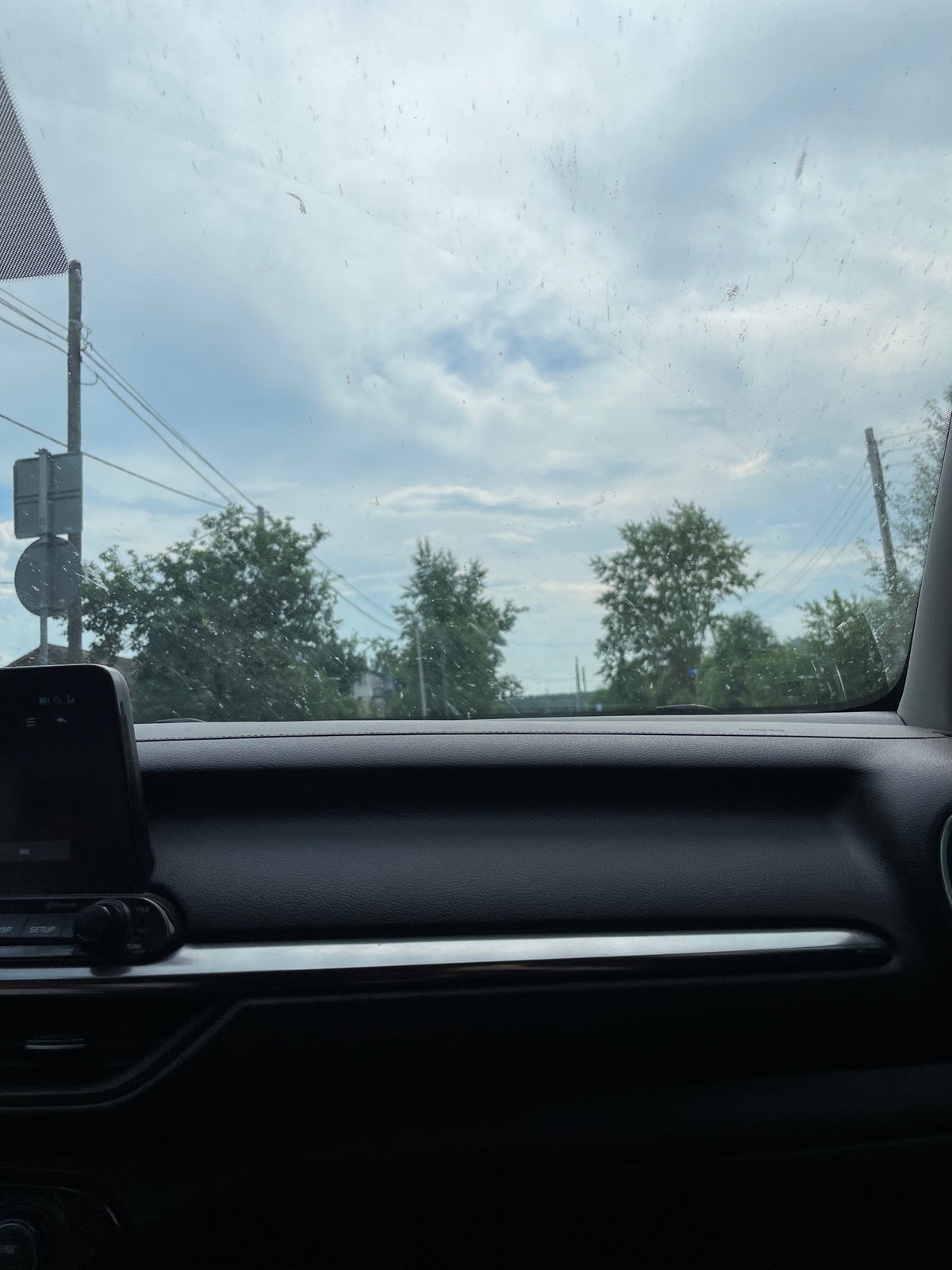 Car journey through Пруды with interior and exterior views