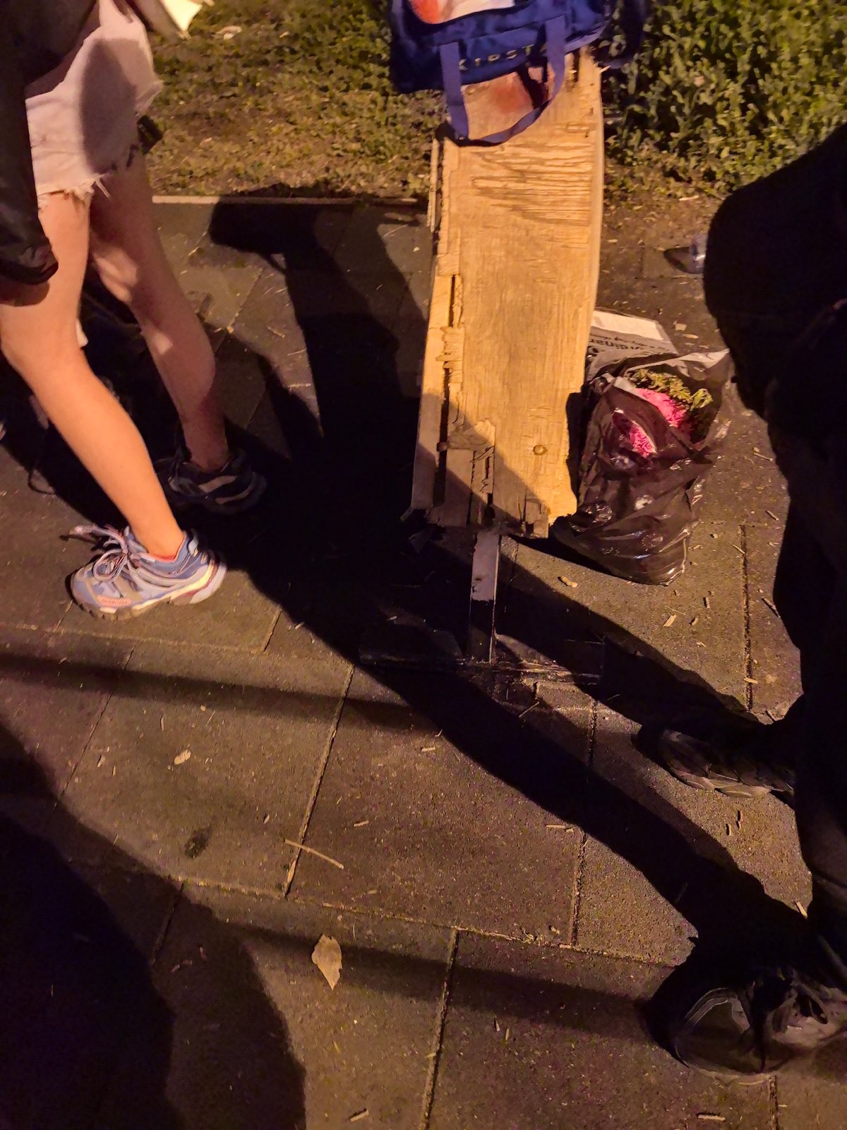 Two people spotted near wooden structure in Sofia