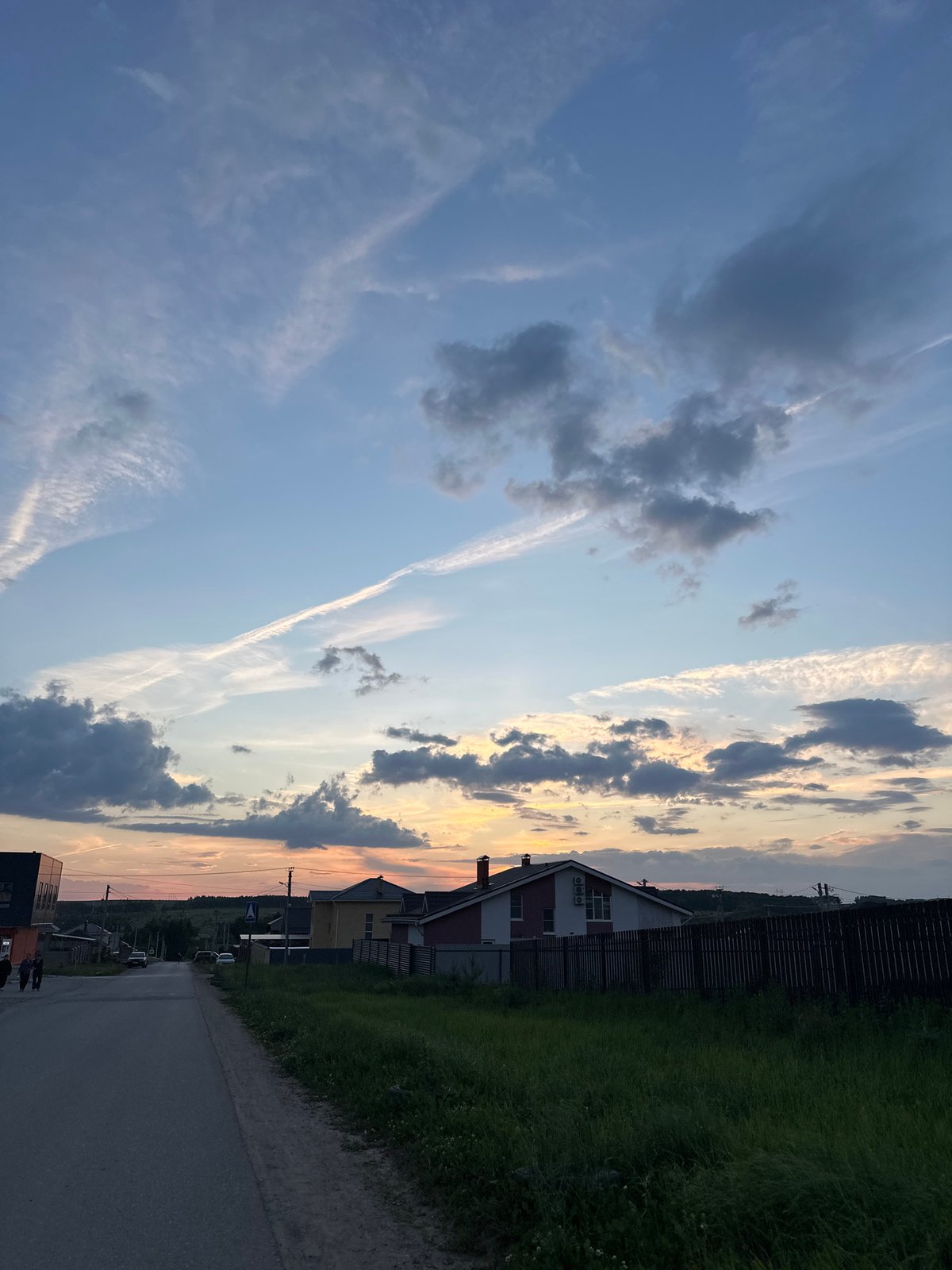 Evening stroll captures blooming peonies, twilight streets in Russian village