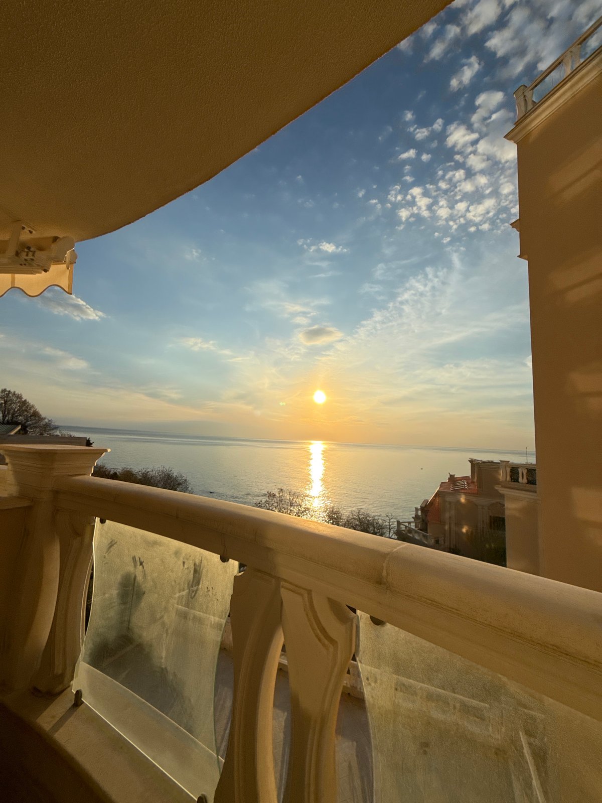 Sunrise observed over Black Sea from Varna balcony