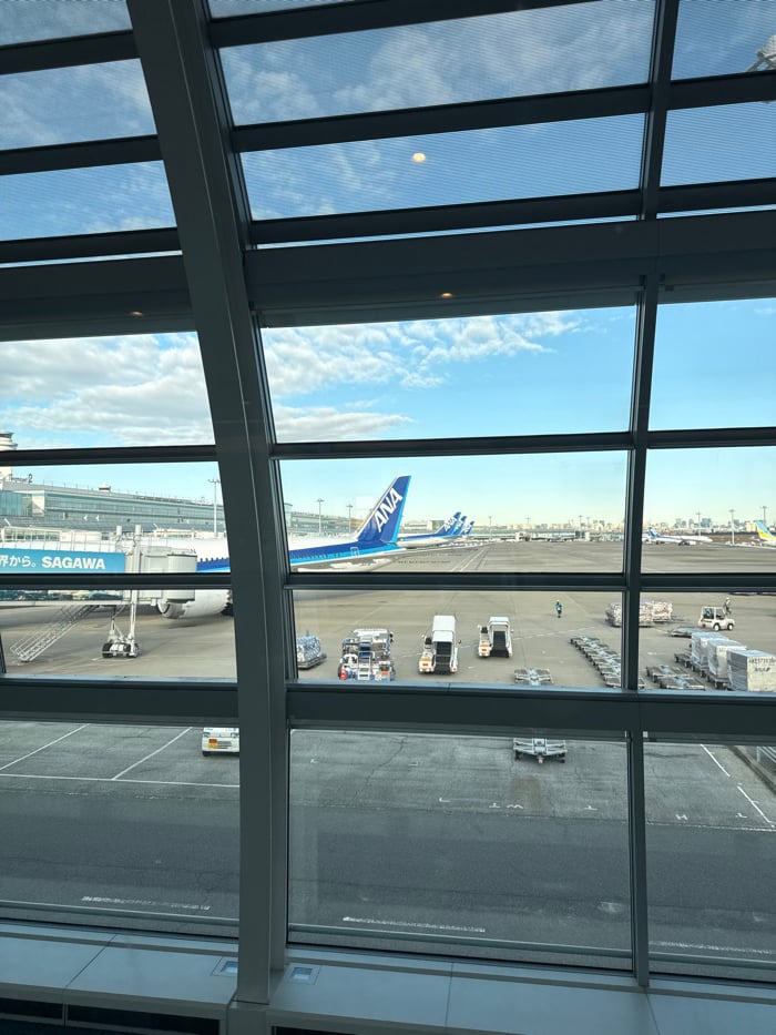 ANA aircraft operations observed at Ota airport tarmac