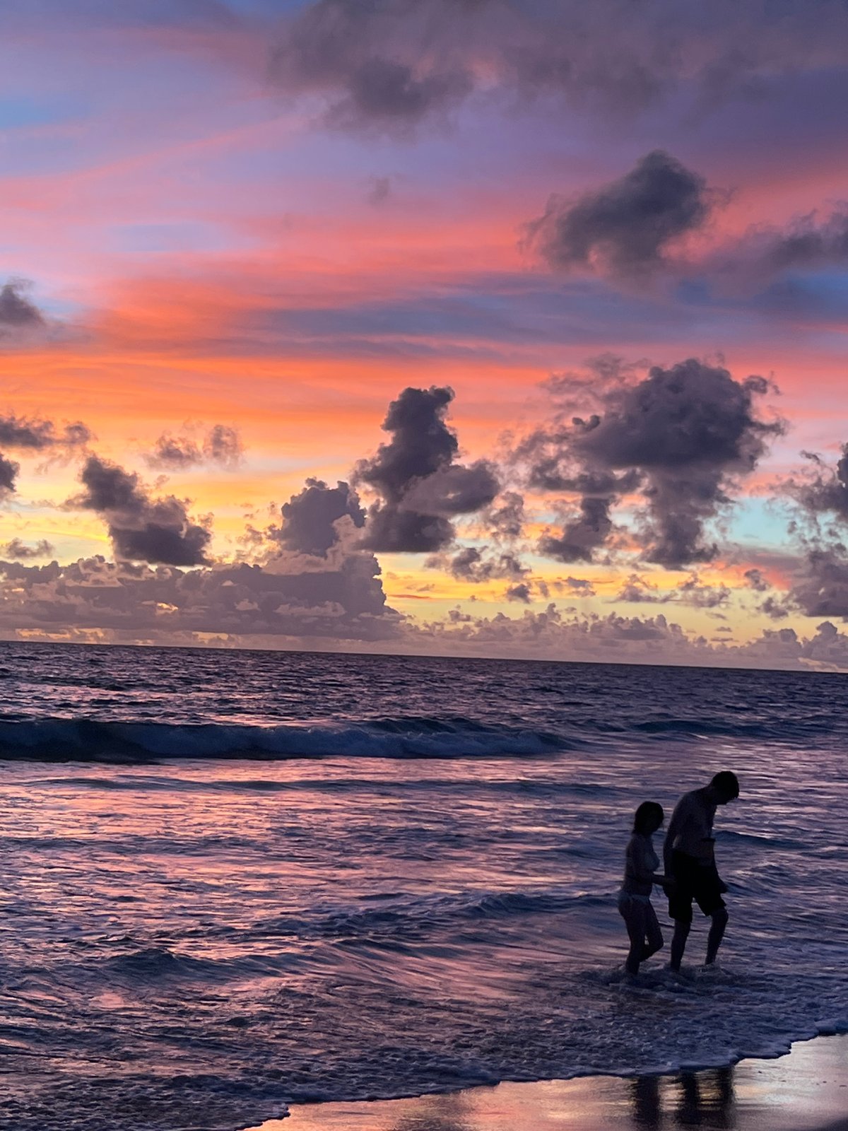 Beach proposal at sunset, Choeng Thale, Thailand