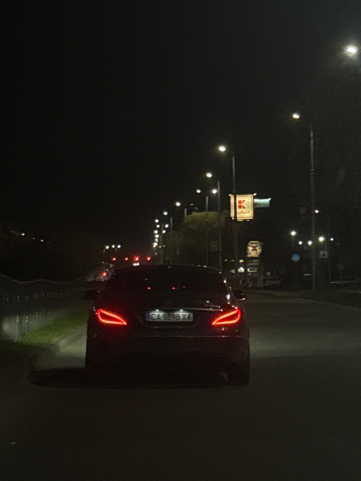Vehicle spotted on illuminated street in Plovdiv, Bulgaria