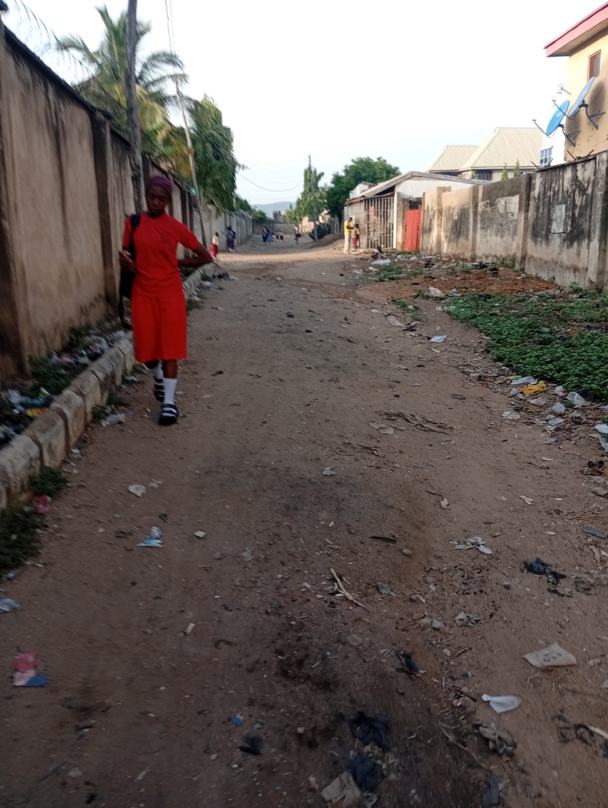 Morning routines captured on Nigerian dirt roads