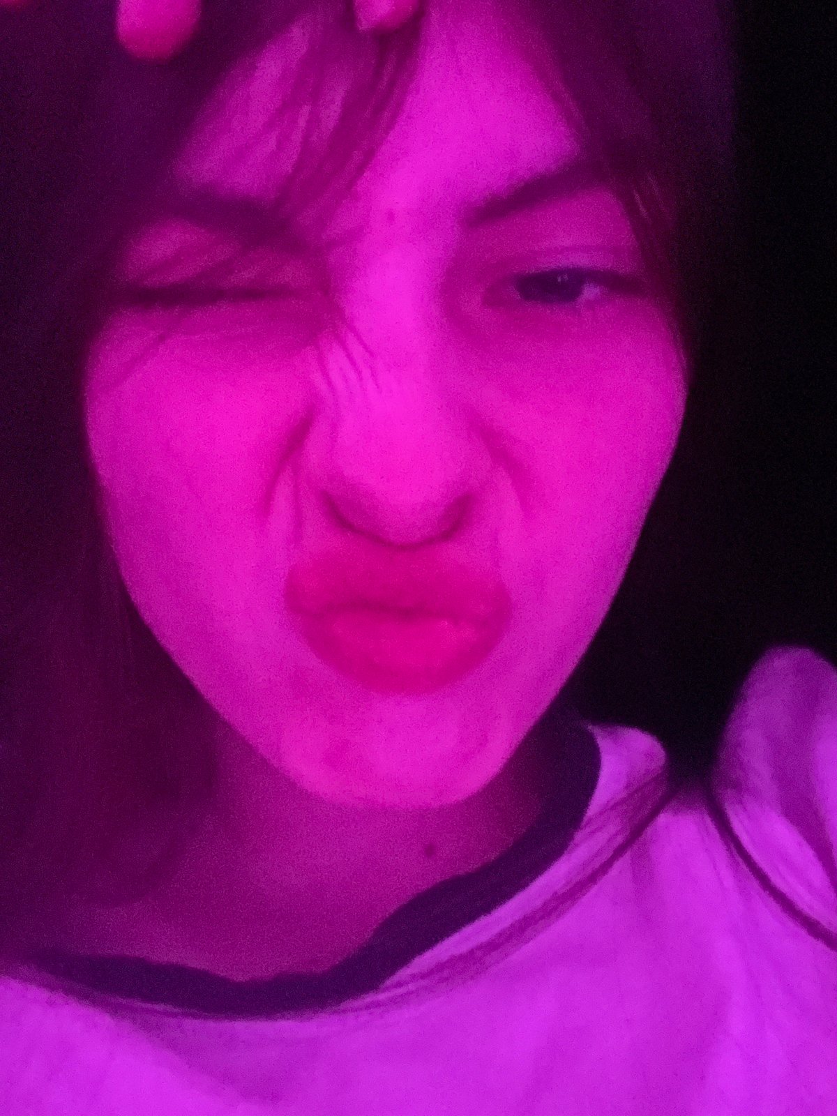 Purple-lit evening documented through selfies and cat moments in Saint Petersburg