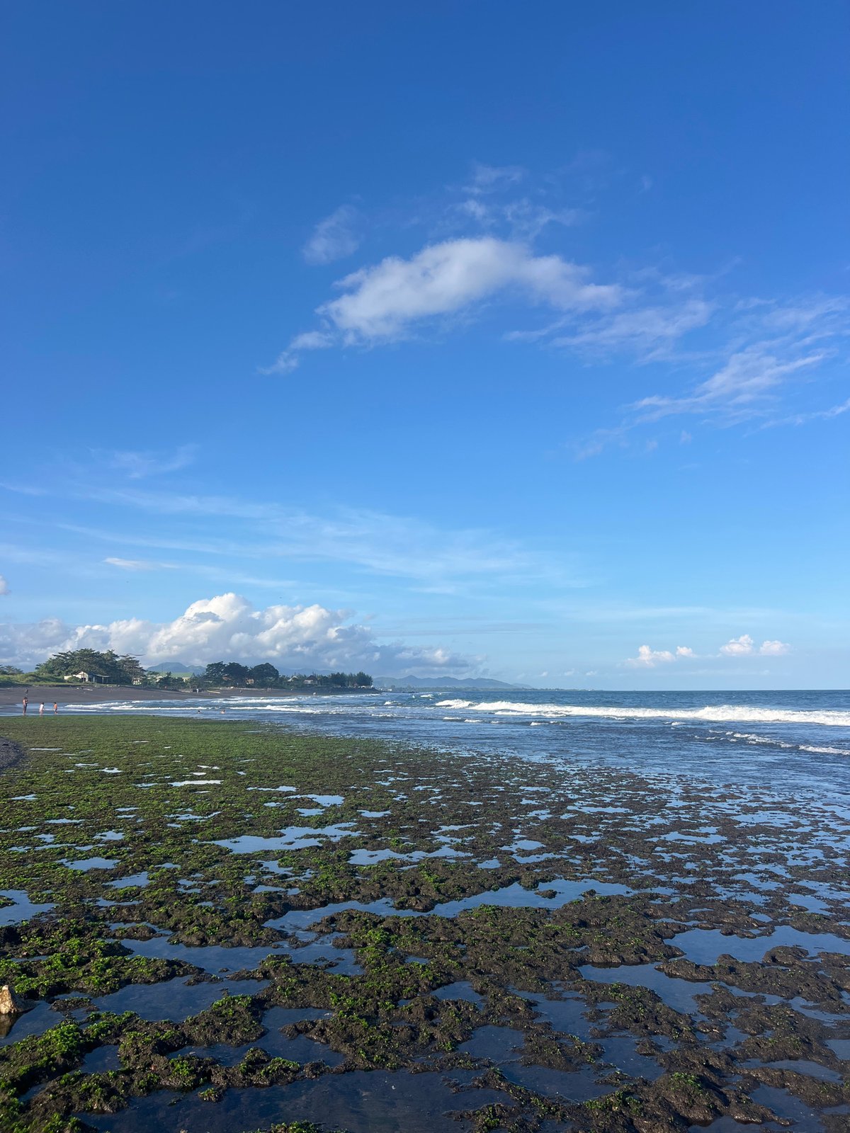 Beach morning documented with tide pools and toys in Blahbatuh