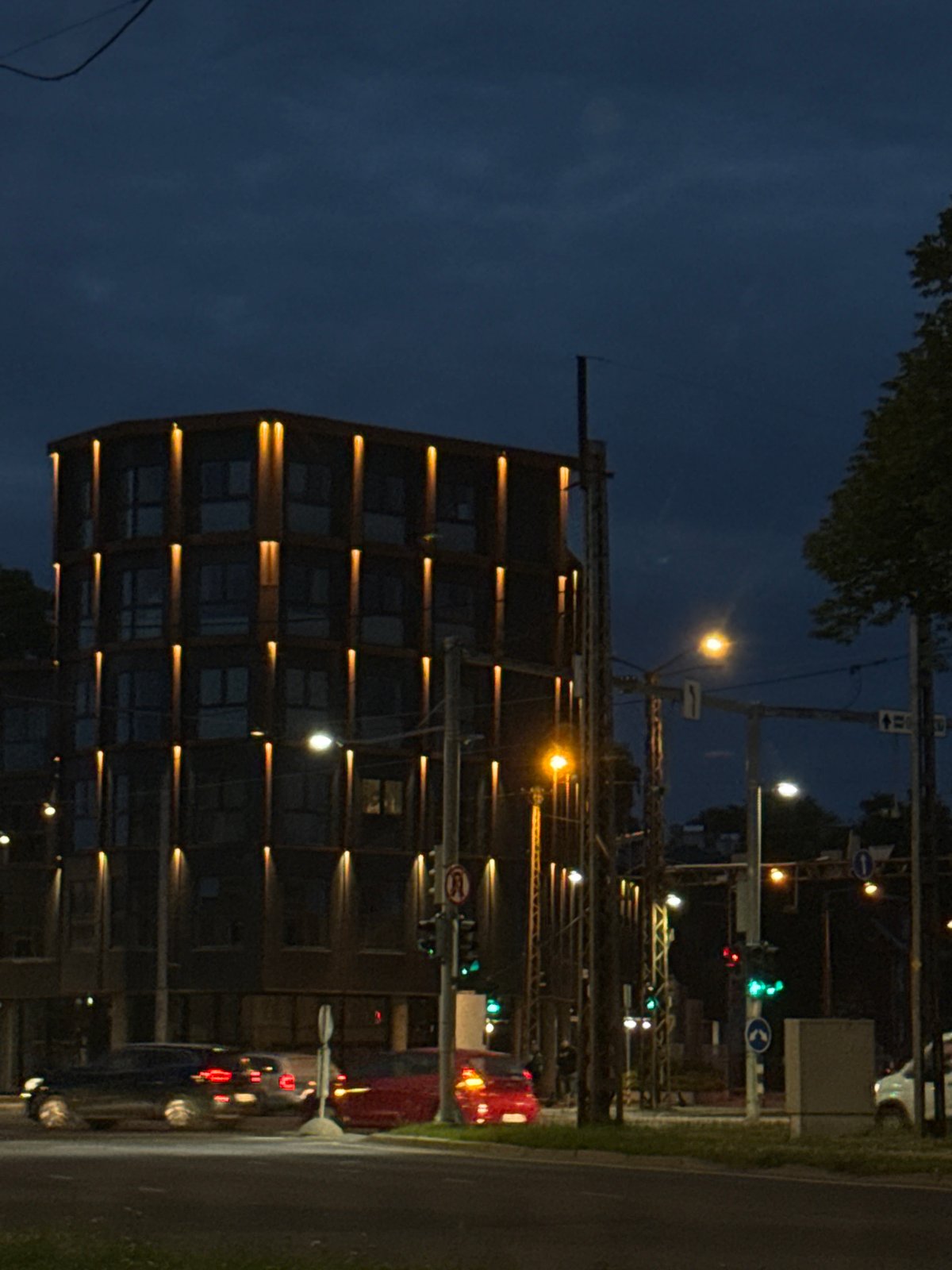 Tallinn by night: city streets, a fuel stop, and the ferry terminal
