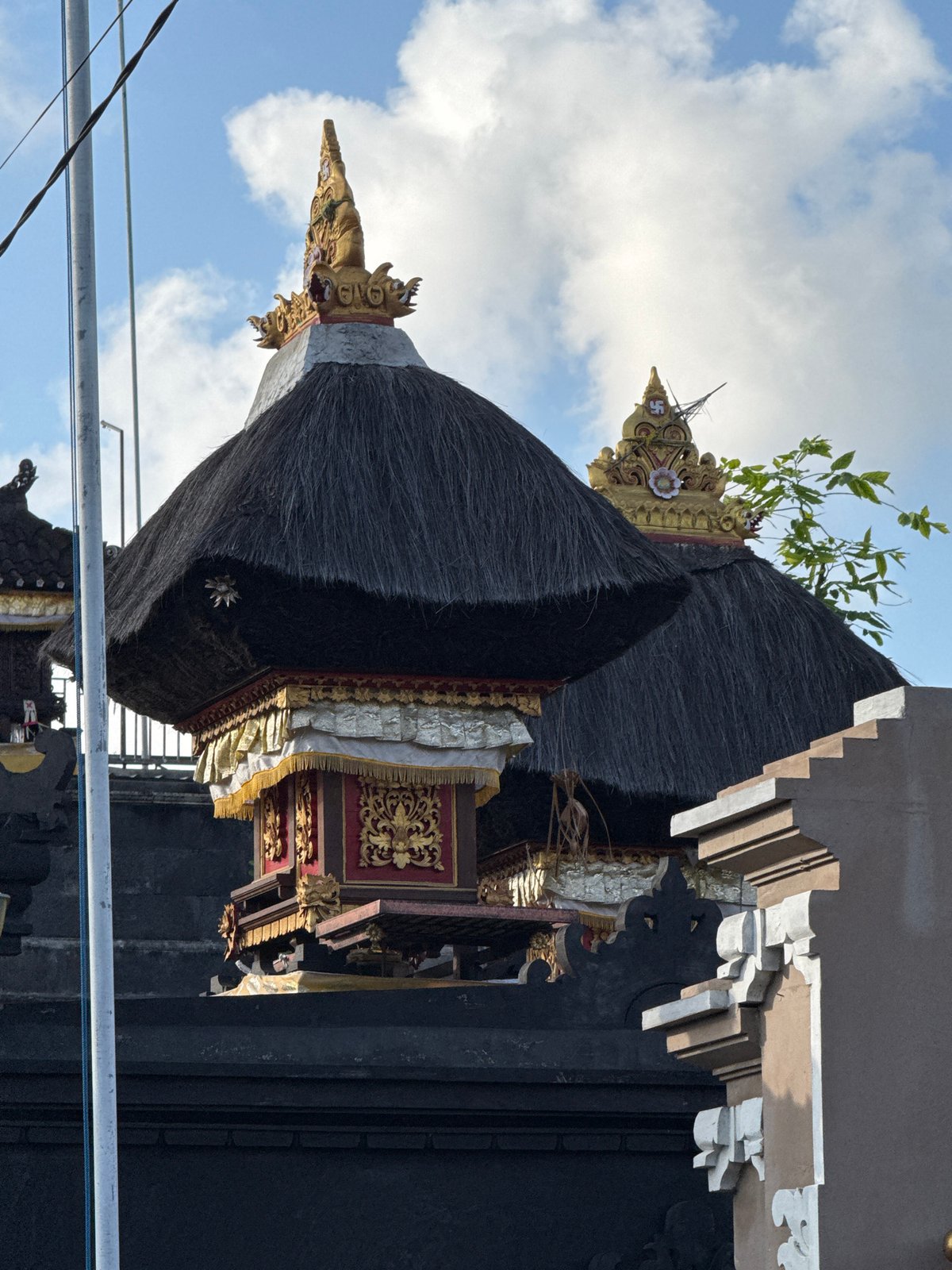 Morning scenes around Kuta temples and daily life