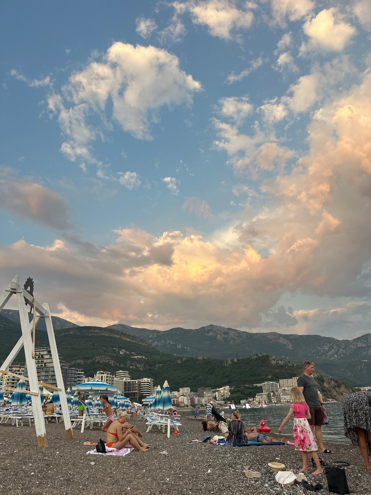 Summer afternoon along Montenegro's Budva Riviera coast