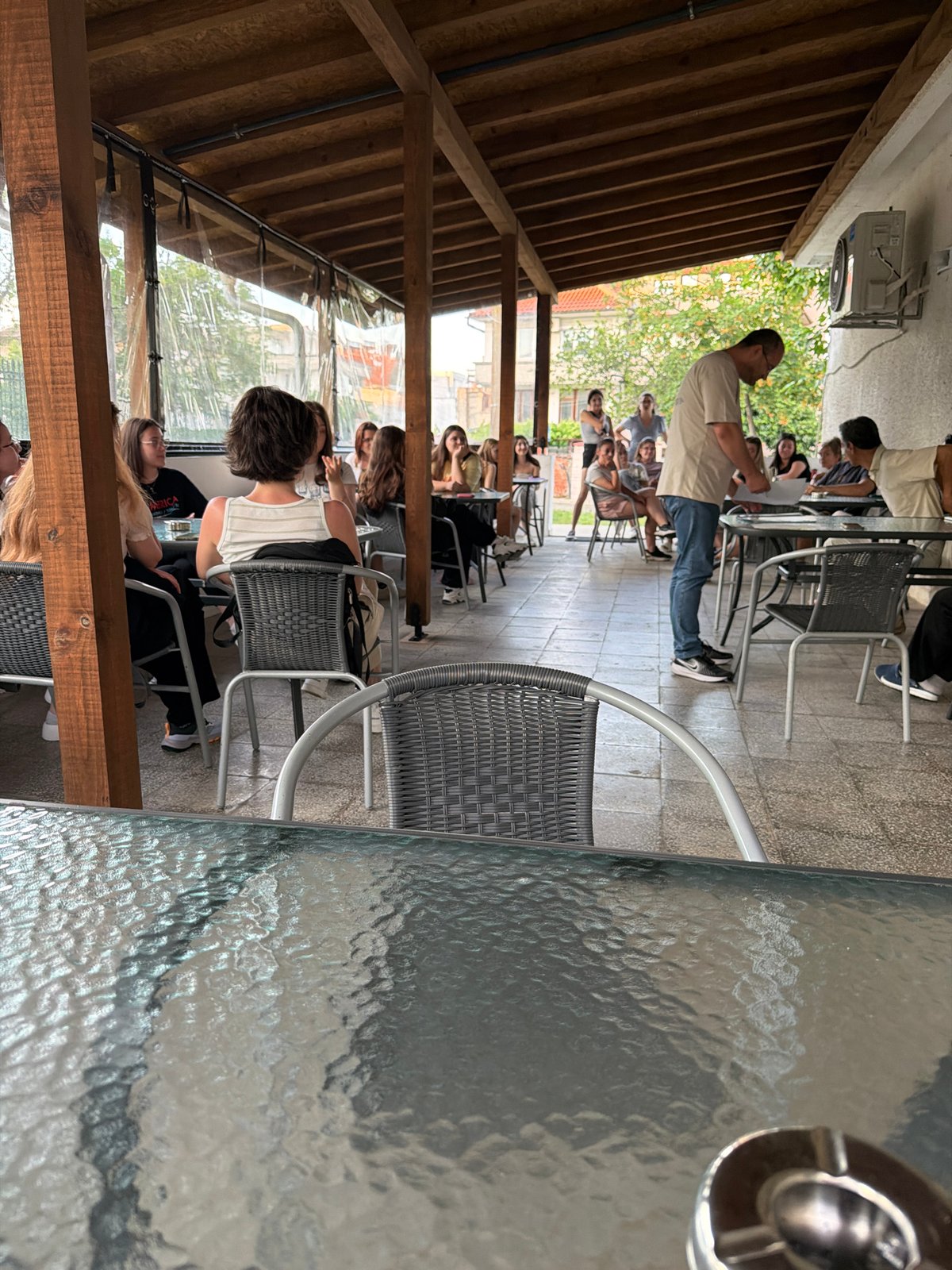 Casual moments documented at Ahtopol restaurant and indoor location