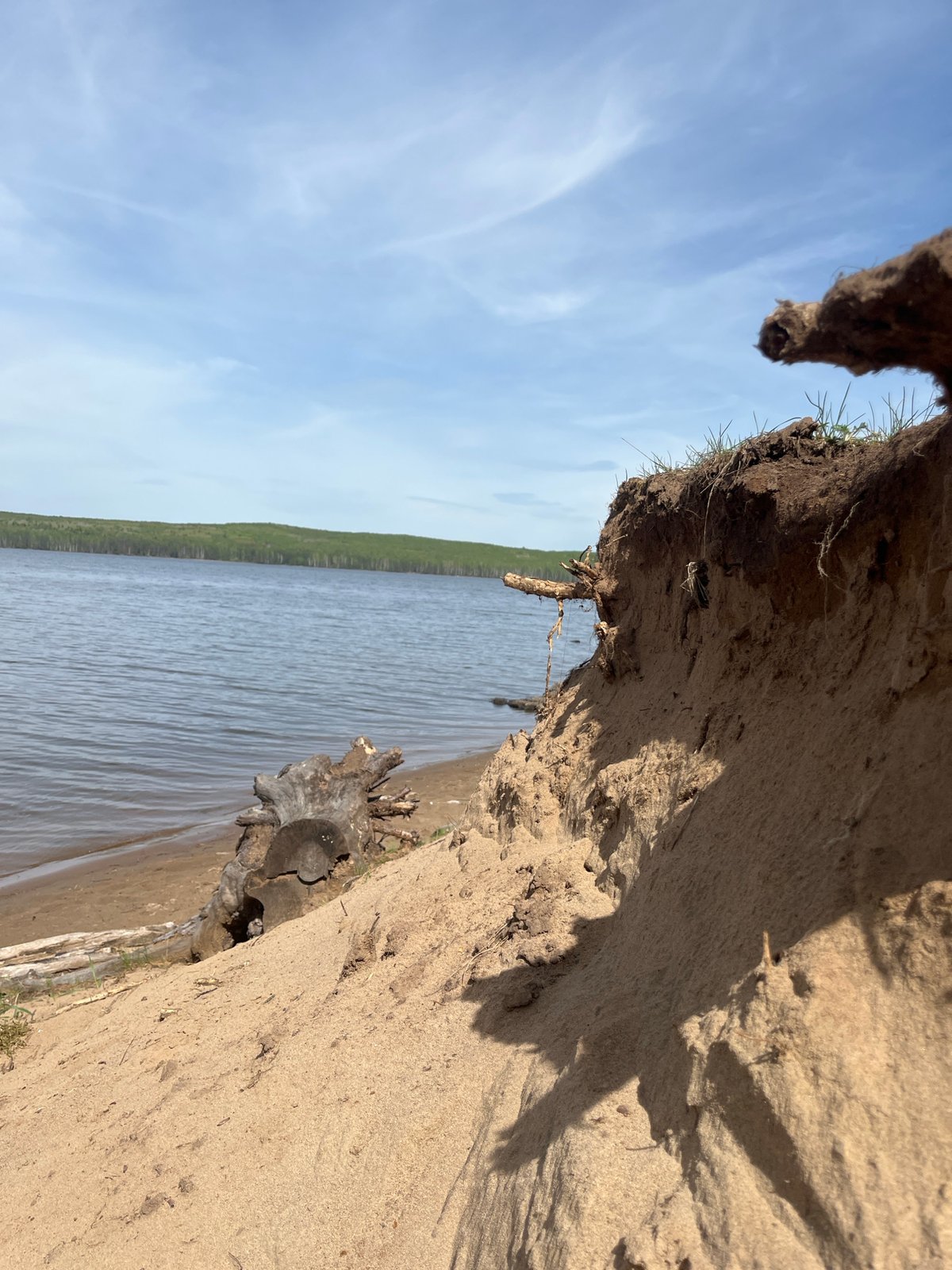 Couple enjoys lakeside outing with dog in Chaikovsky, Russia