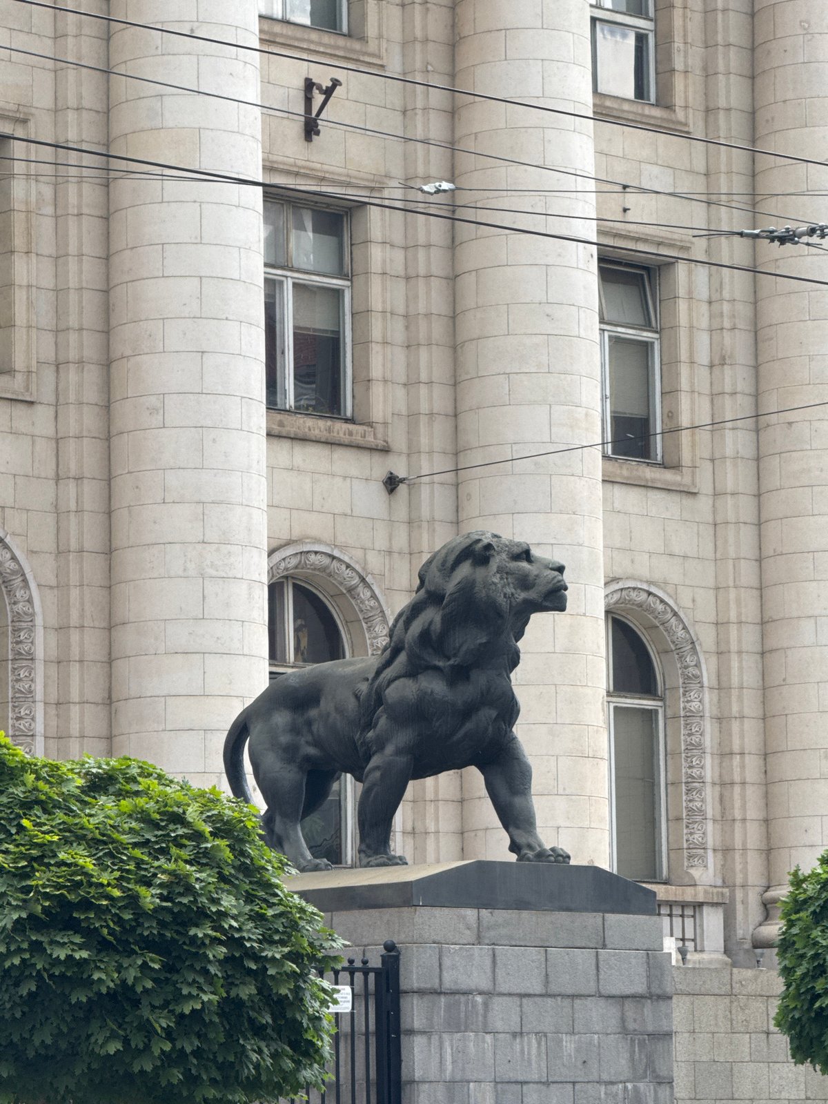 Around a Sofia landmark: lions, spires, and street life