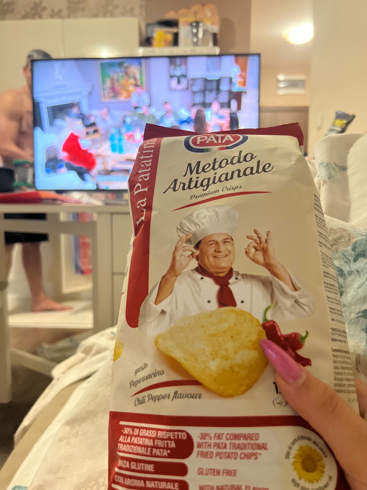 Crisps, TV, and a good-night message in Sofia