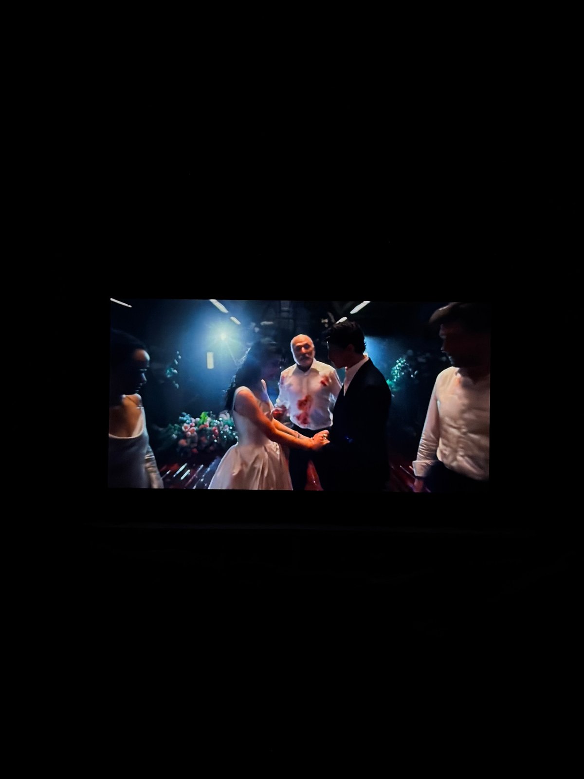 Person watches dramatic television programming in Rossiyskiy venue