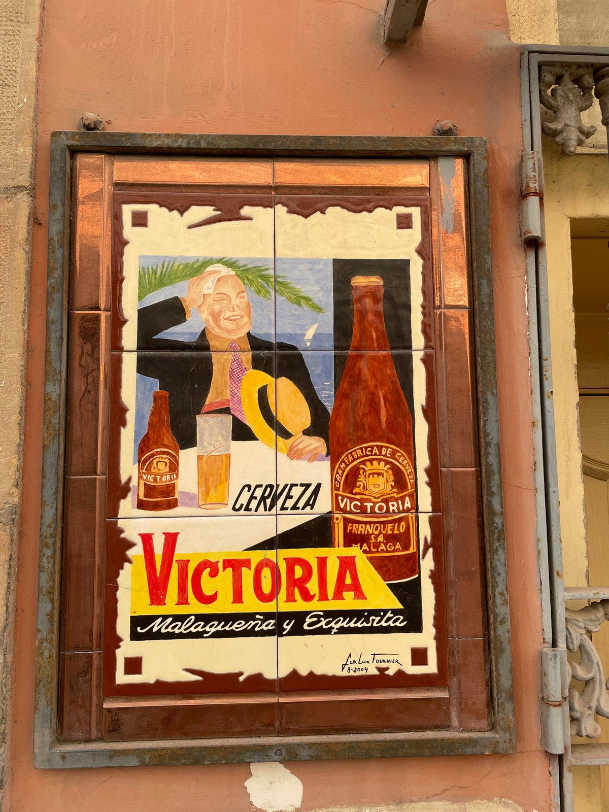 Victoria Beer Ceramic Mural Spotted on Málaga Wall