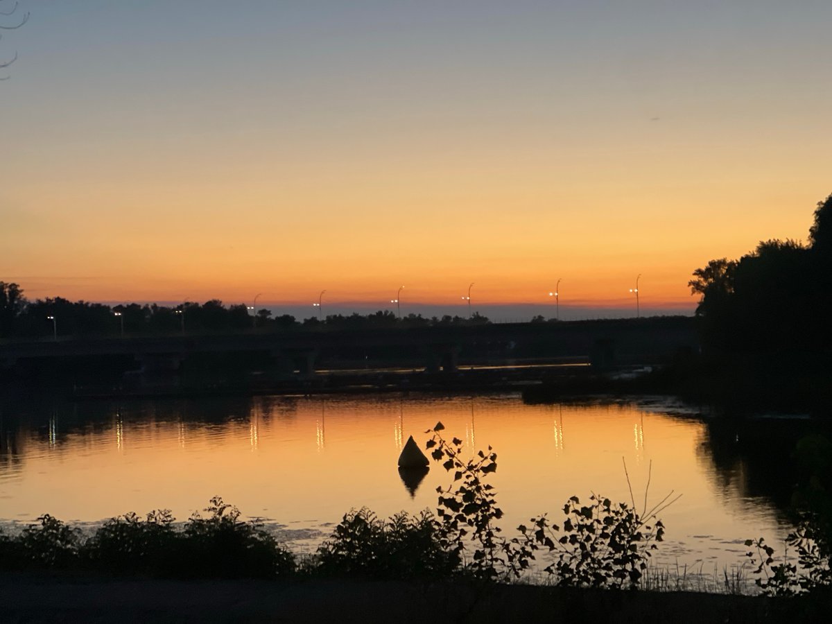 Sunset over the Dnipro River, Kyiv — golden hour on the water
