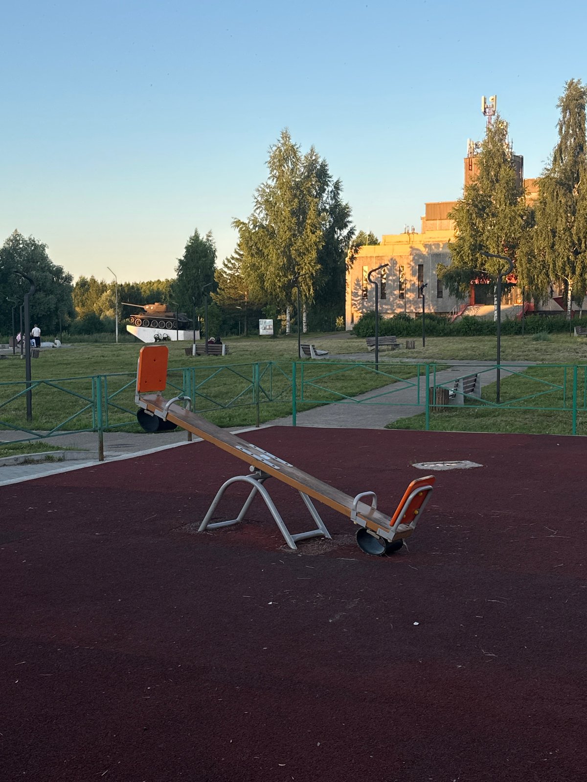 Summer afternoon at a neighborhood playground in Марковский, Russia