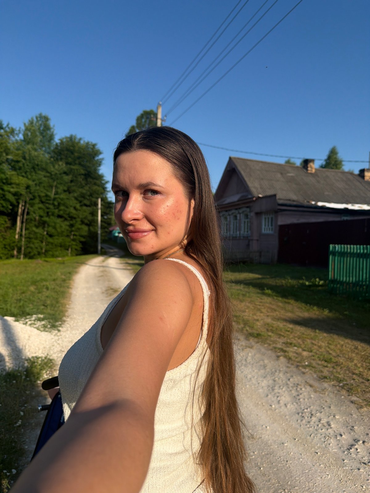 Photo session in Russian countryside fields and woodland