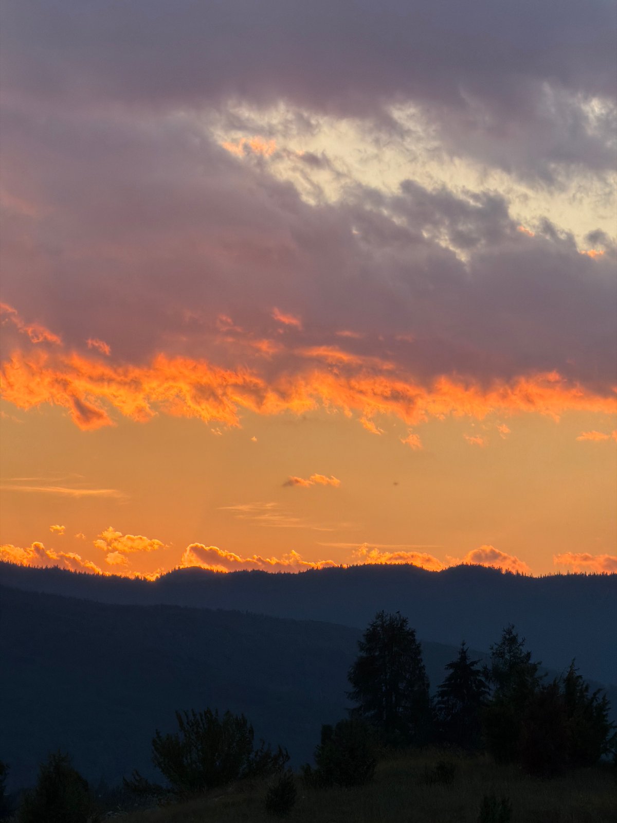 Mountain sunset paints the sky over Donja Brezna, Montenegro