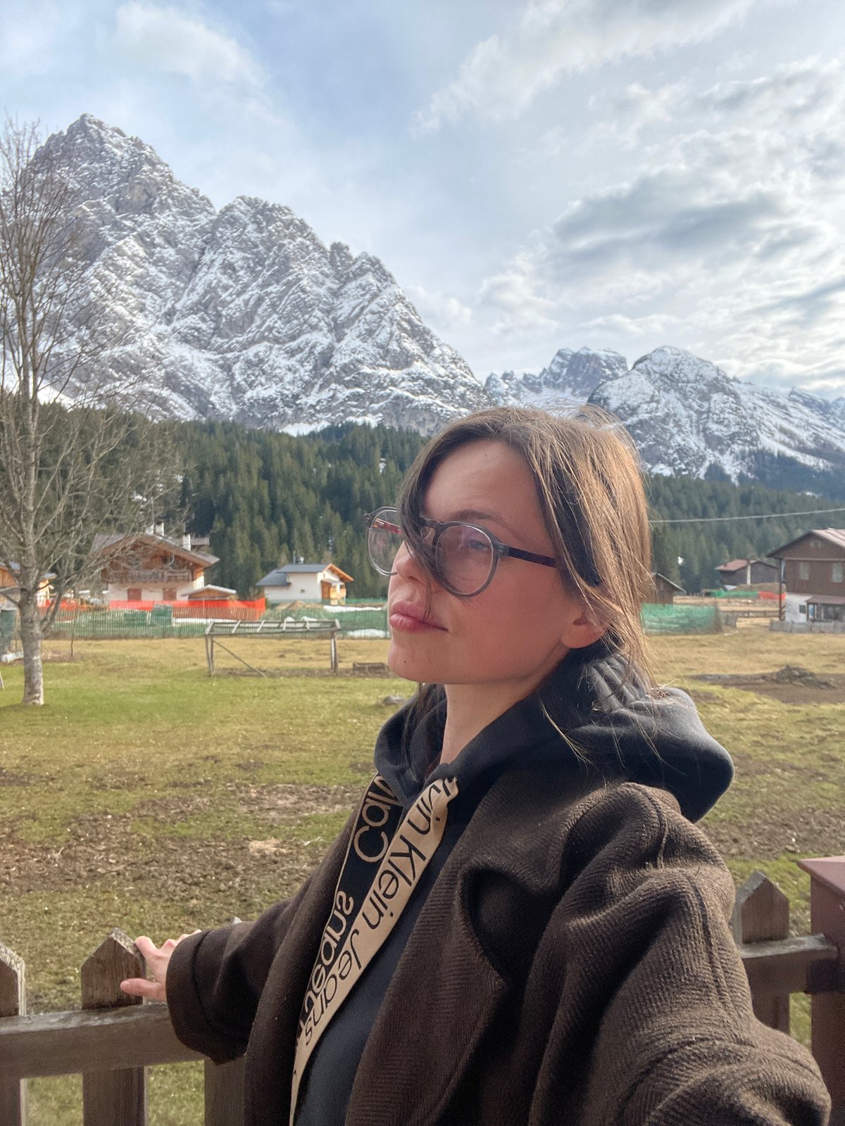 Alpine scenery and visitor captured in Sappada, Italy