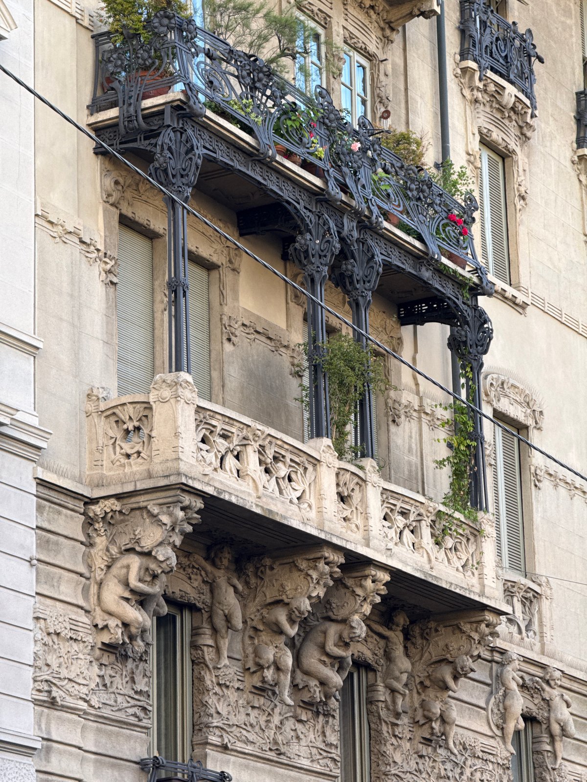 Tourist documents Milan architecture and street life