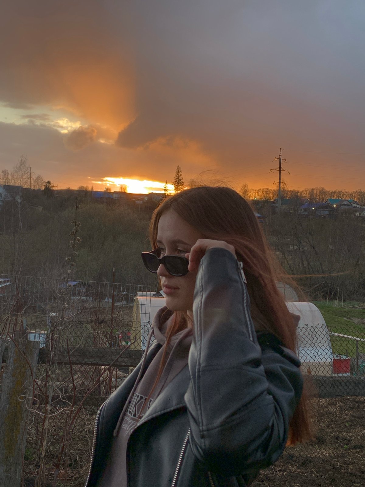 Dramatic sunset captured with figure in Фоки, Russia