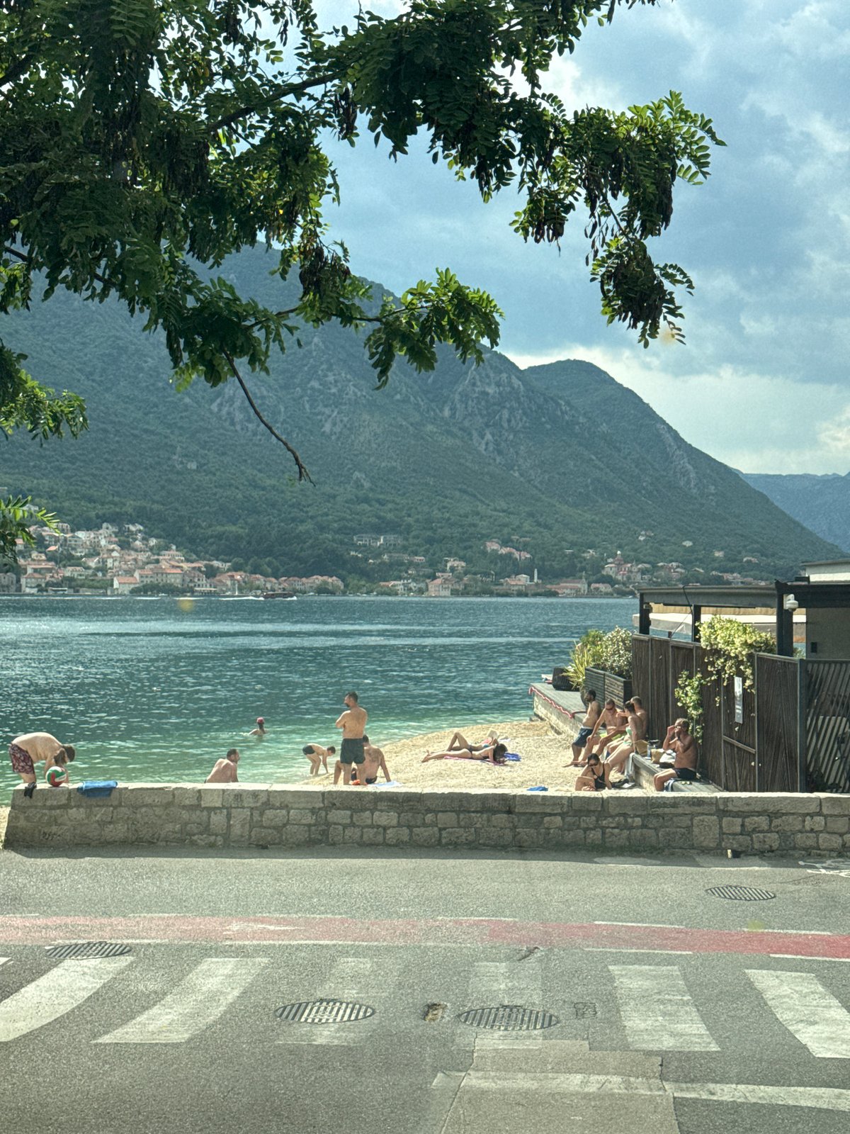 Beach activity observed in Dobrota, Montenegro