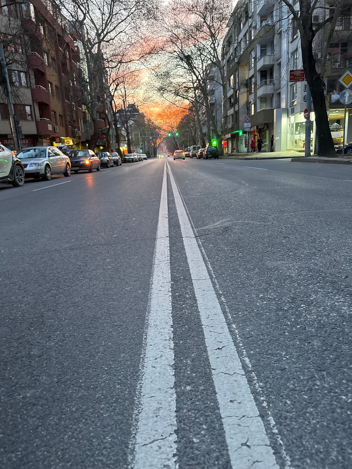 Cracked road surface documented in Plovdiv, Bulgaria