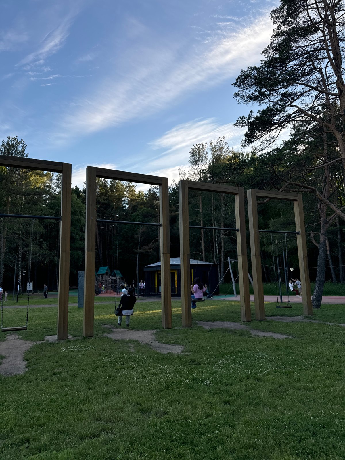 Afternoon in a Romashkovo park, explored by scooter