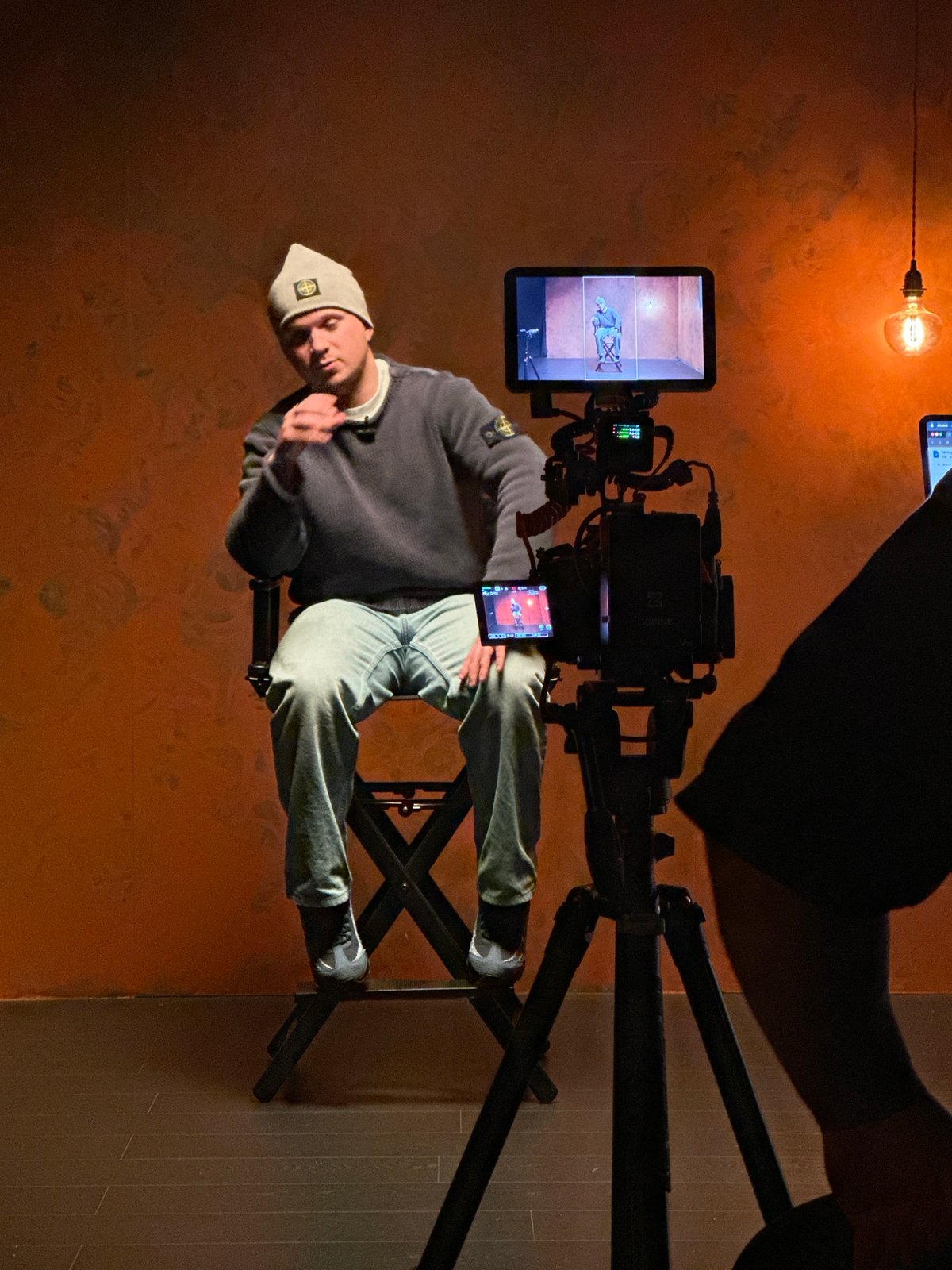 Photography production session captured in London studio