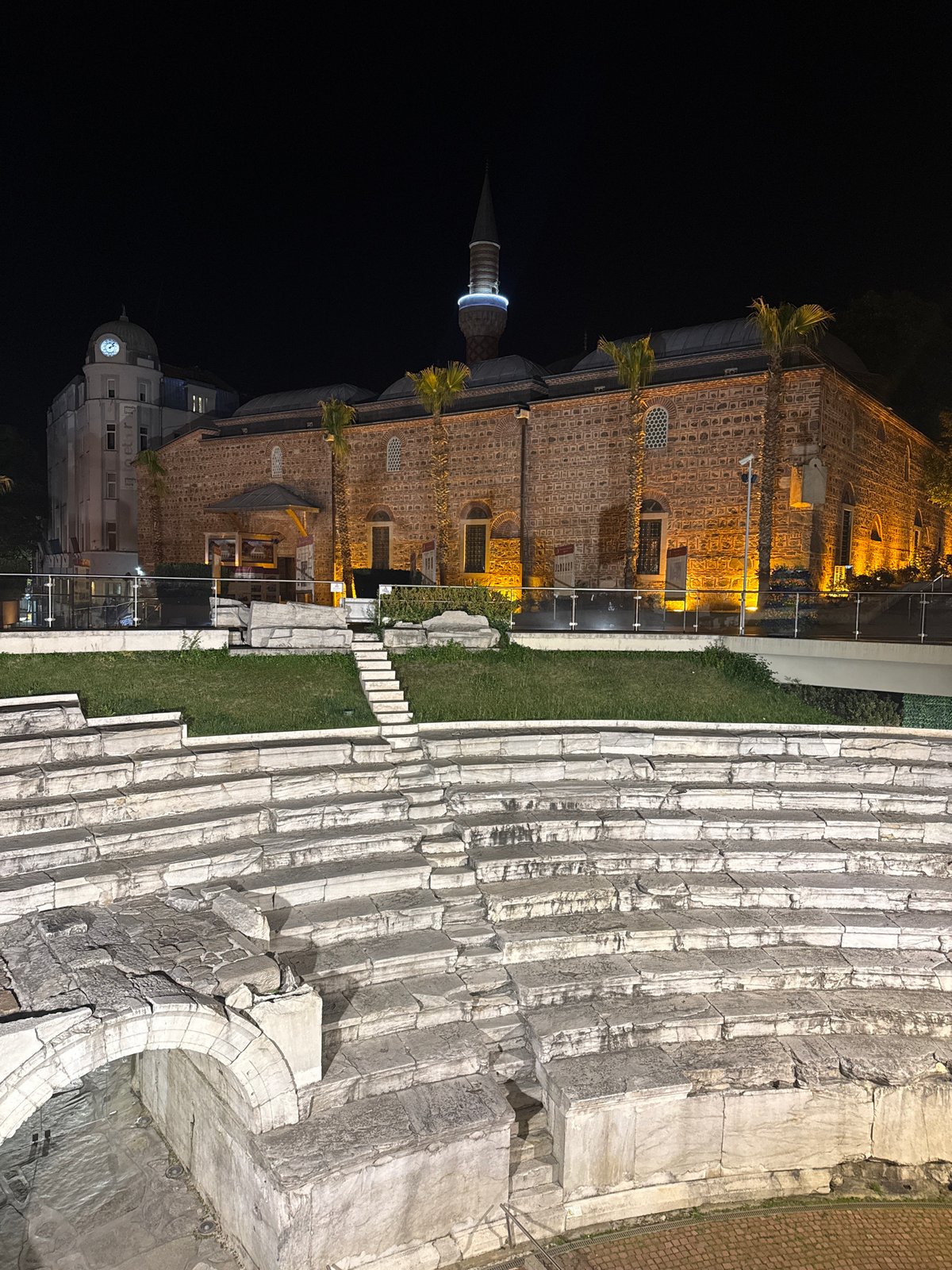 Nighttime Views of Historic Plovdiv Landmarks Captured