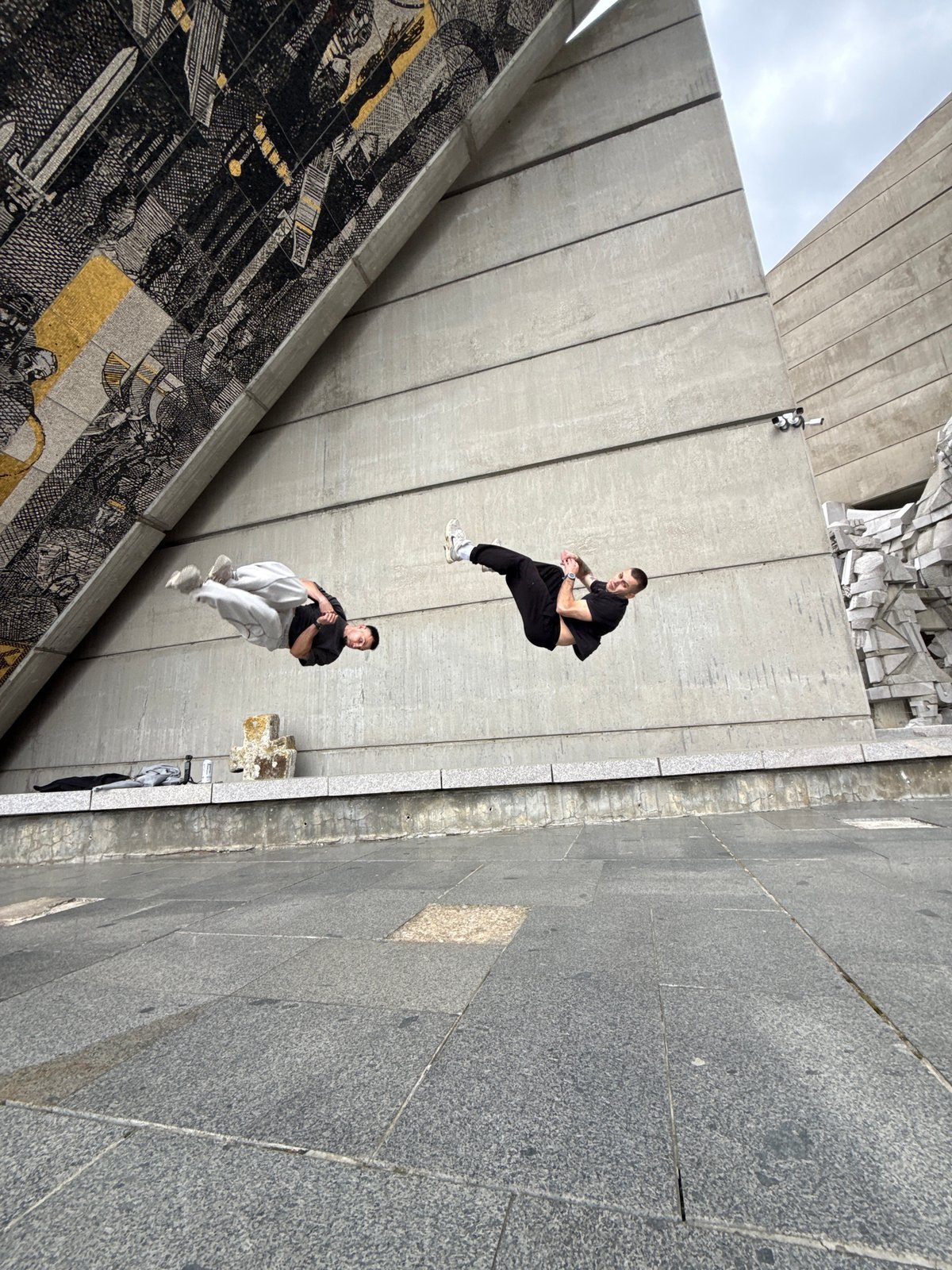 Creative photography creates gravity-defying illusion at Bulgarian monument