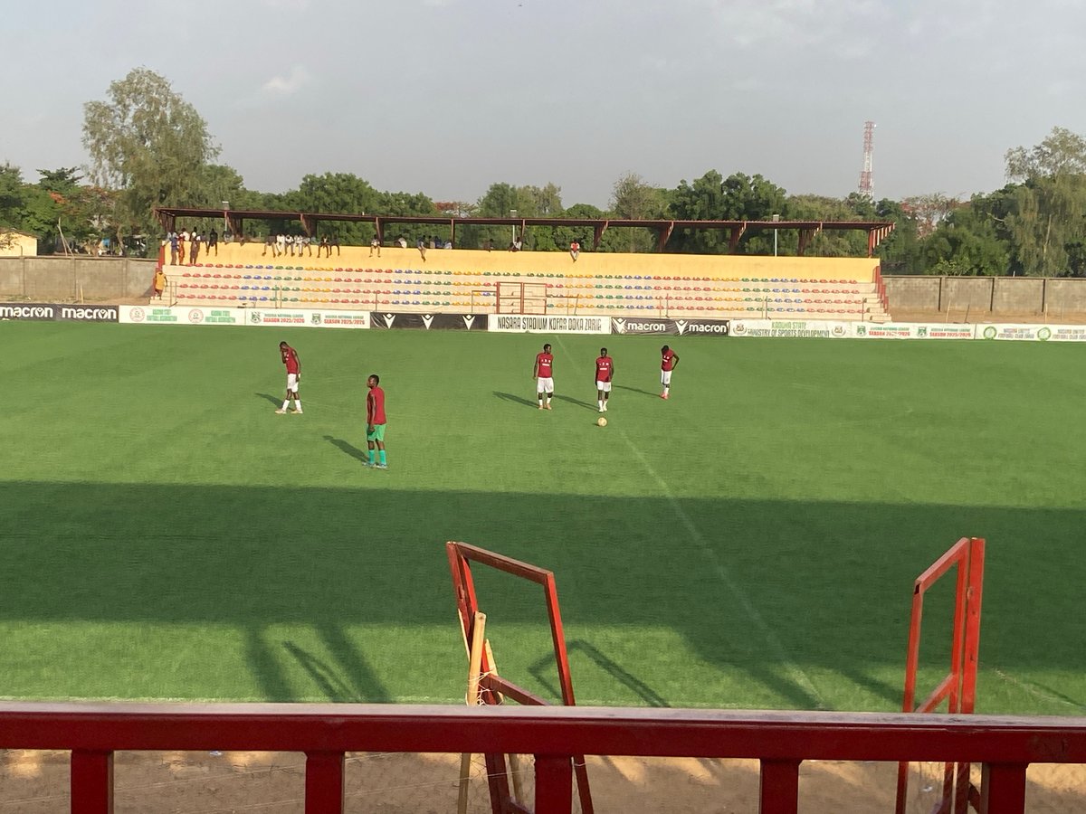 Soccer practice observed at Nasara Stadium in Nigeria