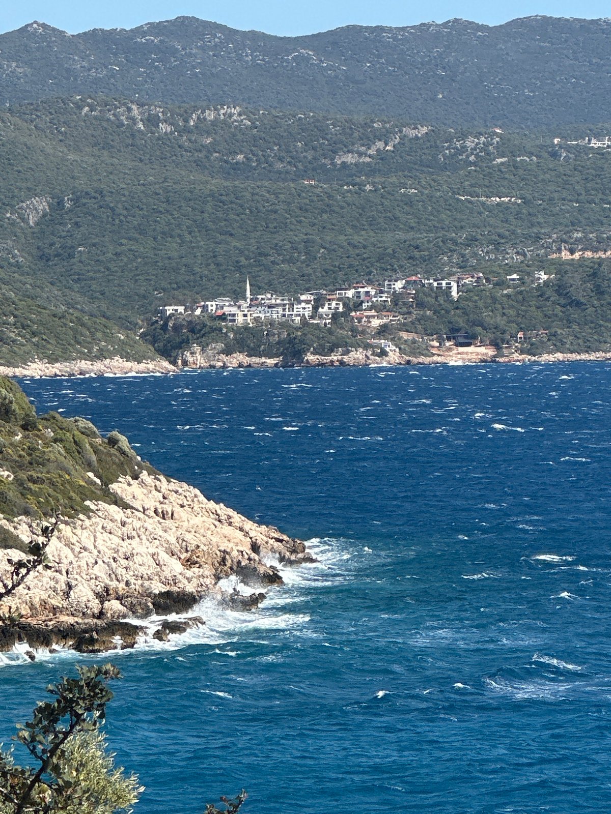 Coastal mountain landscape photographed in Kaş, Turkey