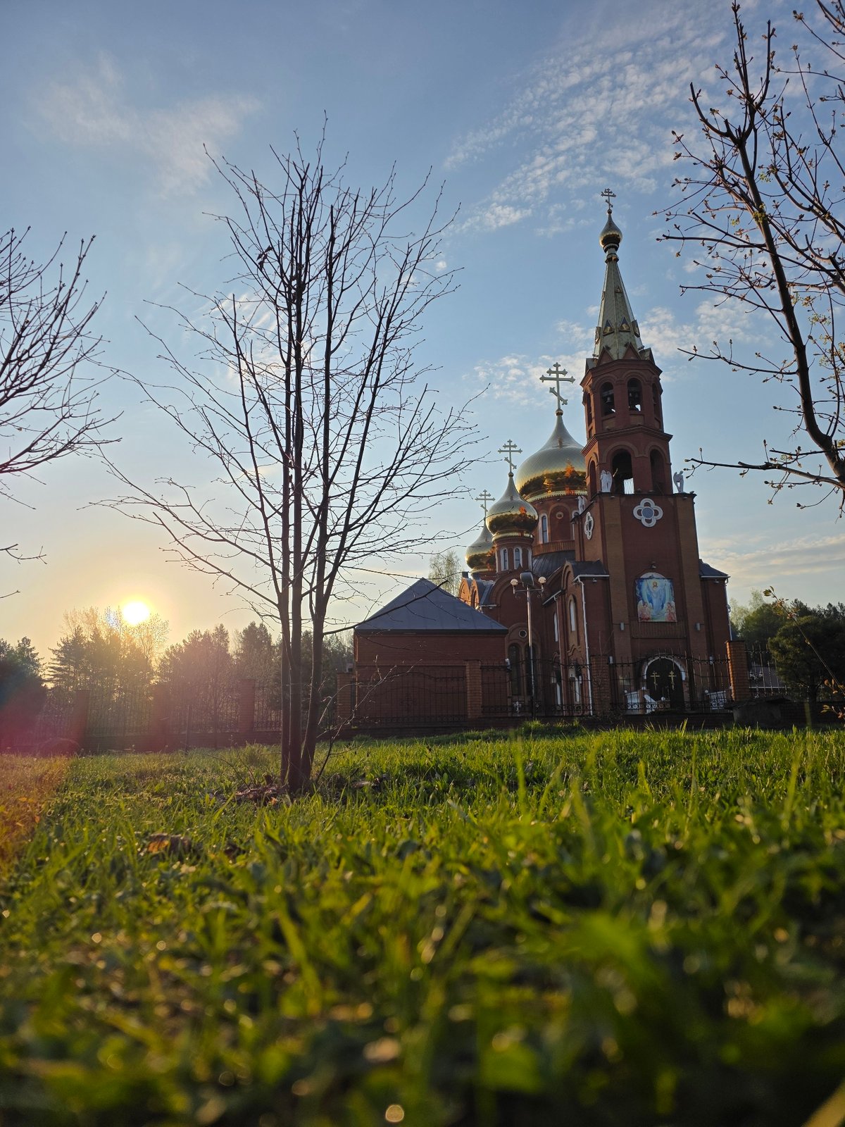 Russian Orthodox Church documented during sunset in Chaikovsky