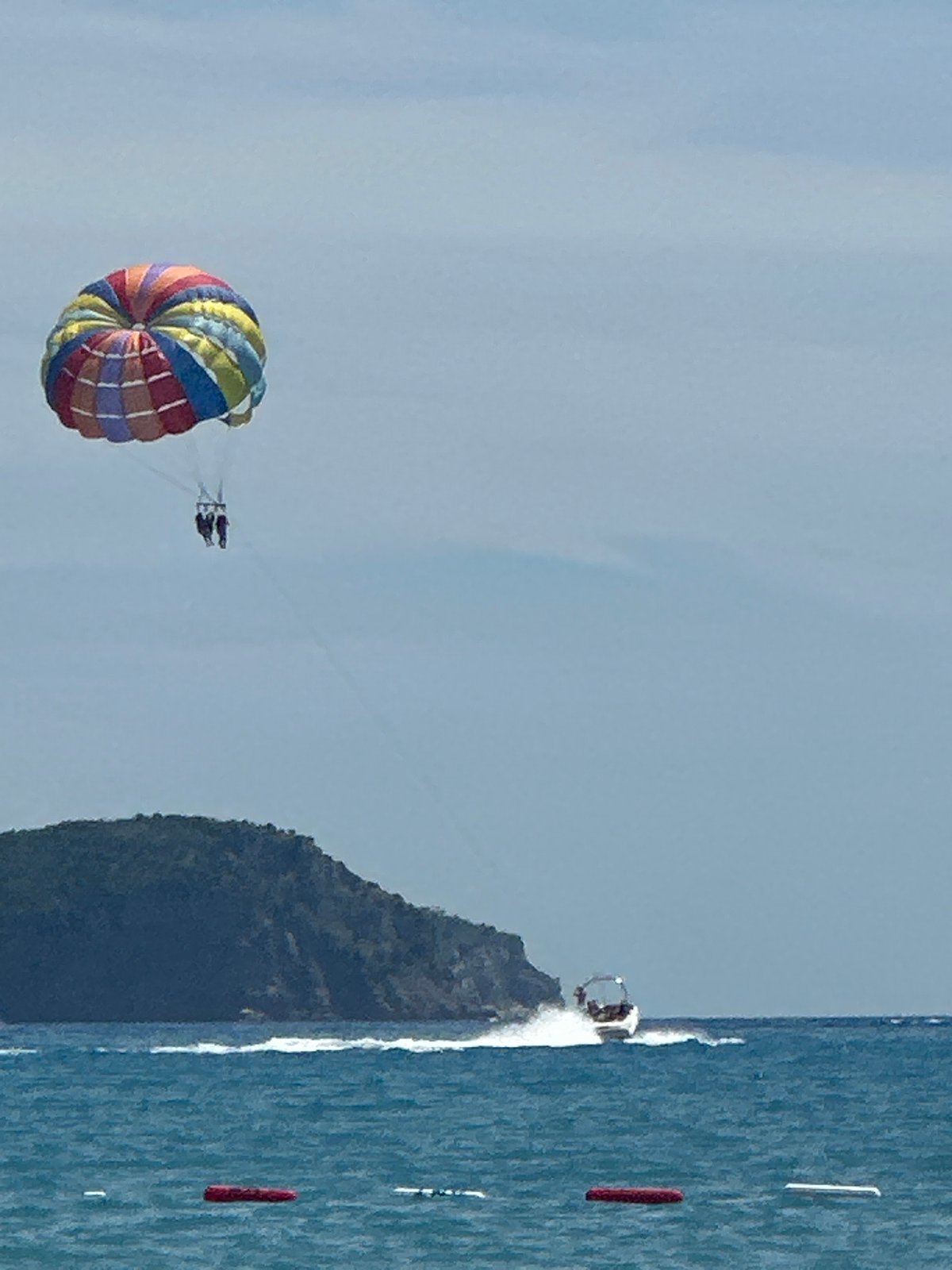 Parasailing and beach life on the Montenegrin Adriatic coast