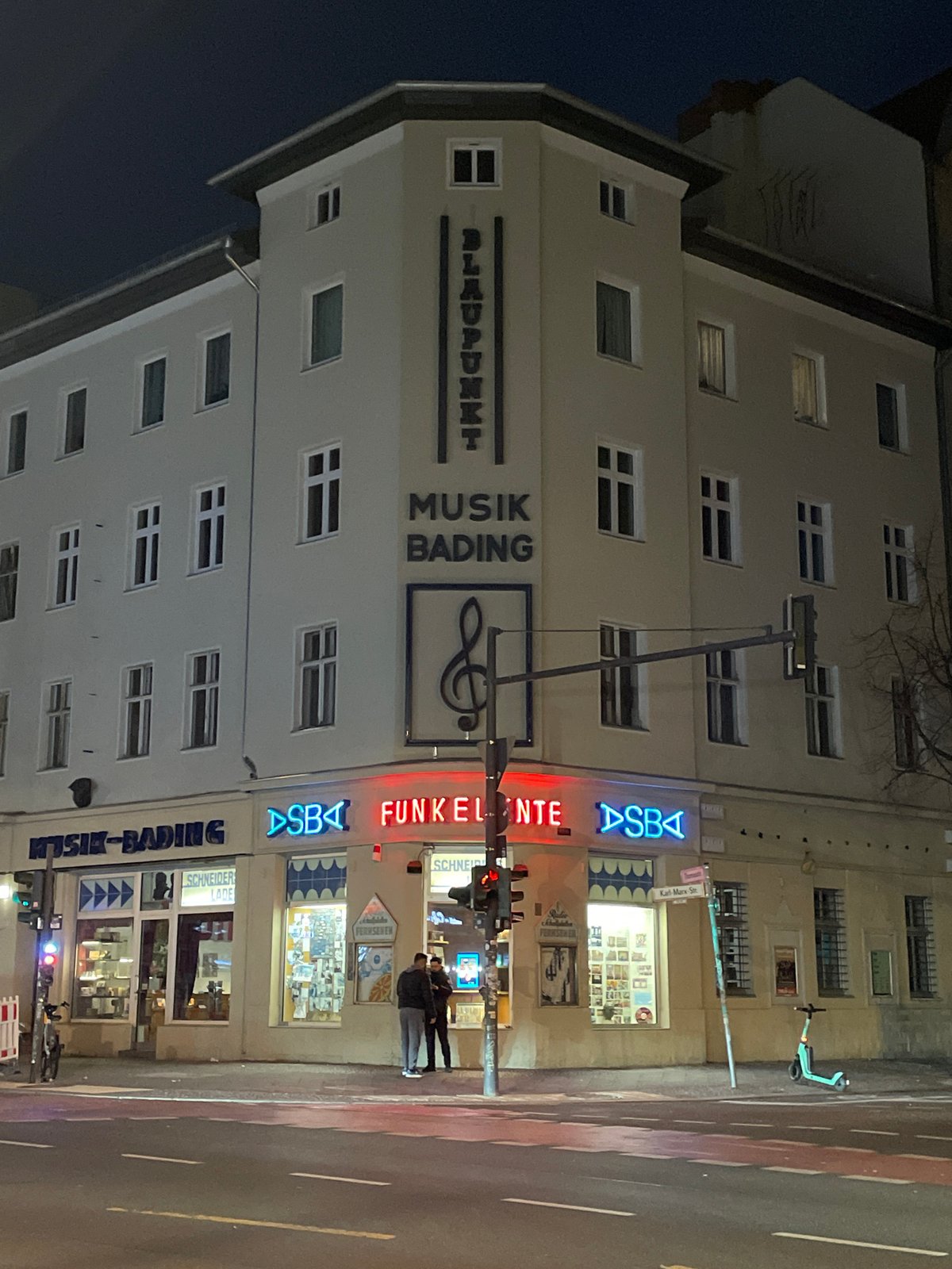 Commercial building with music store observed in Berlin