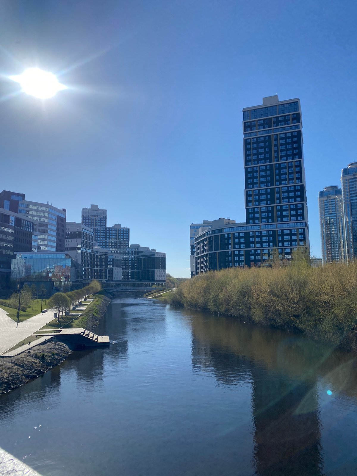 Modern Yekaterinburg cityscape documented under clear skies