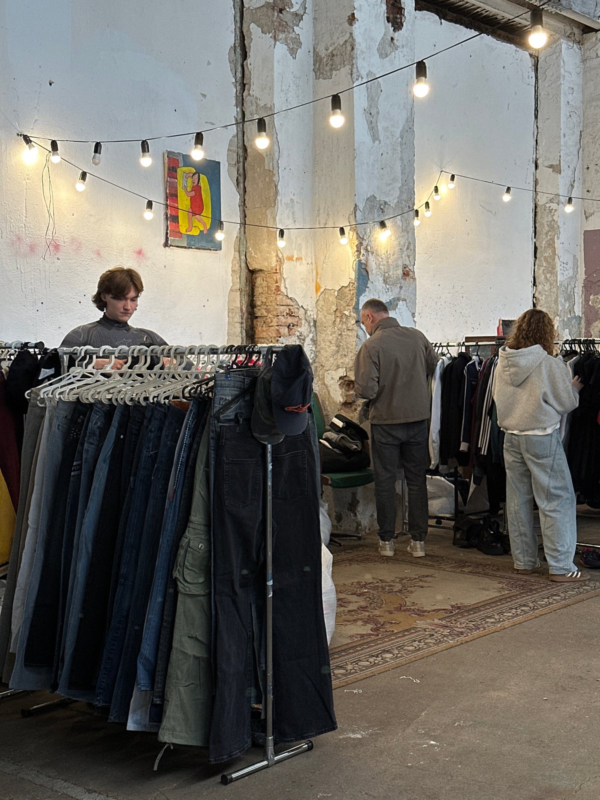 Indoor vintage market bustles with shoppers in Minsk