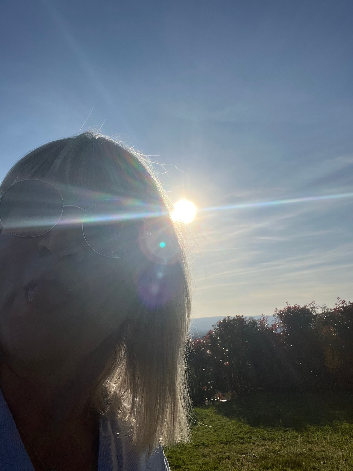 Woman documents domestic routine with selfie and ironing in France