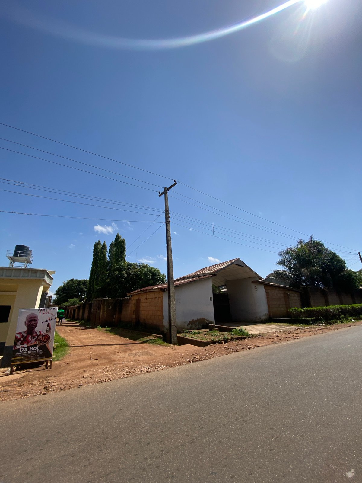 Quiet morning street life in Gura Top, Nigeria