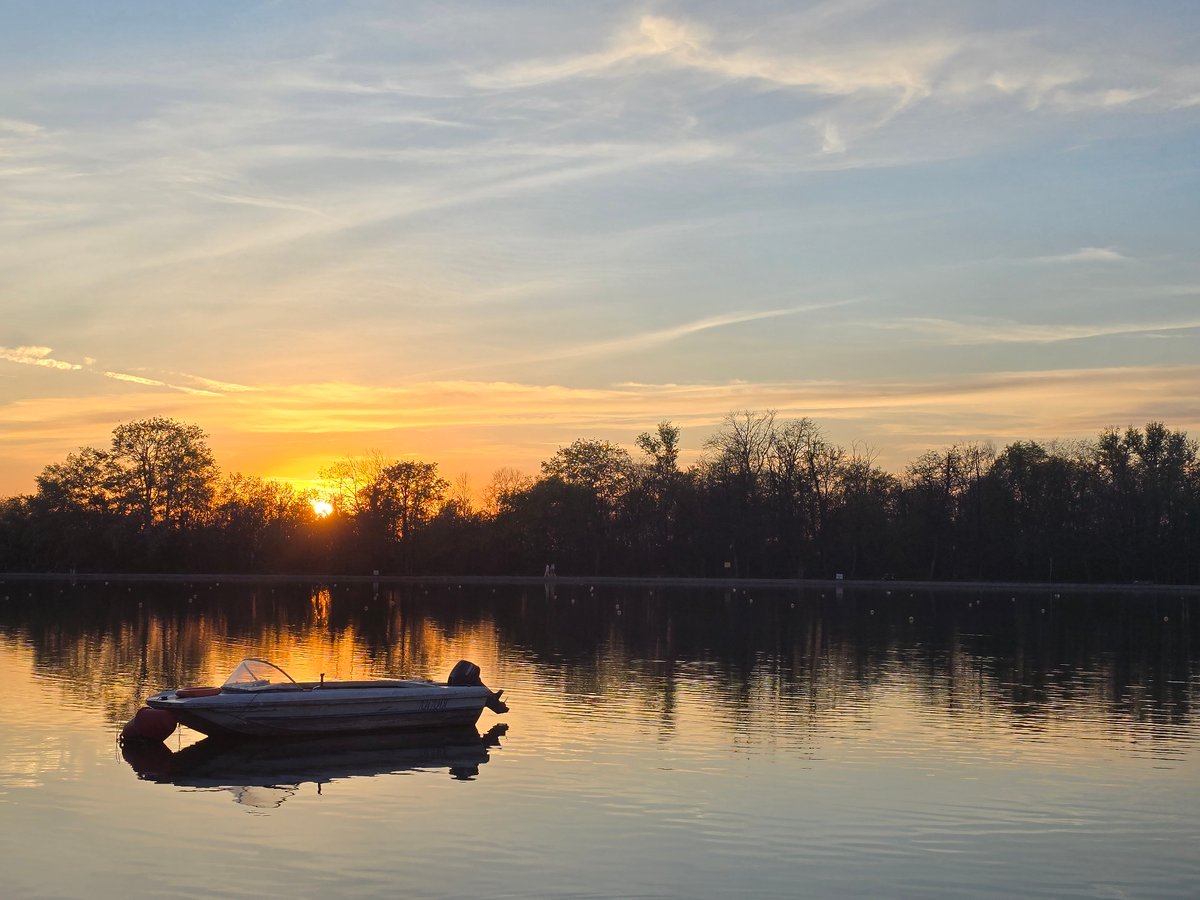 Sunset lake scenes and resting cat captured by witnesses