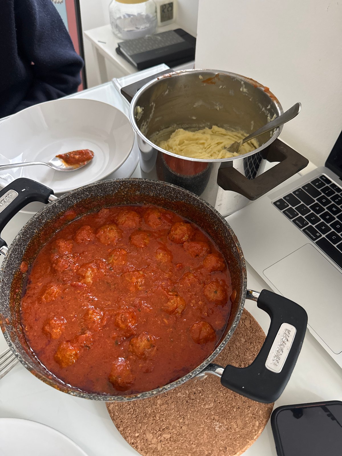 Dinner preparation documented in Milan home setting