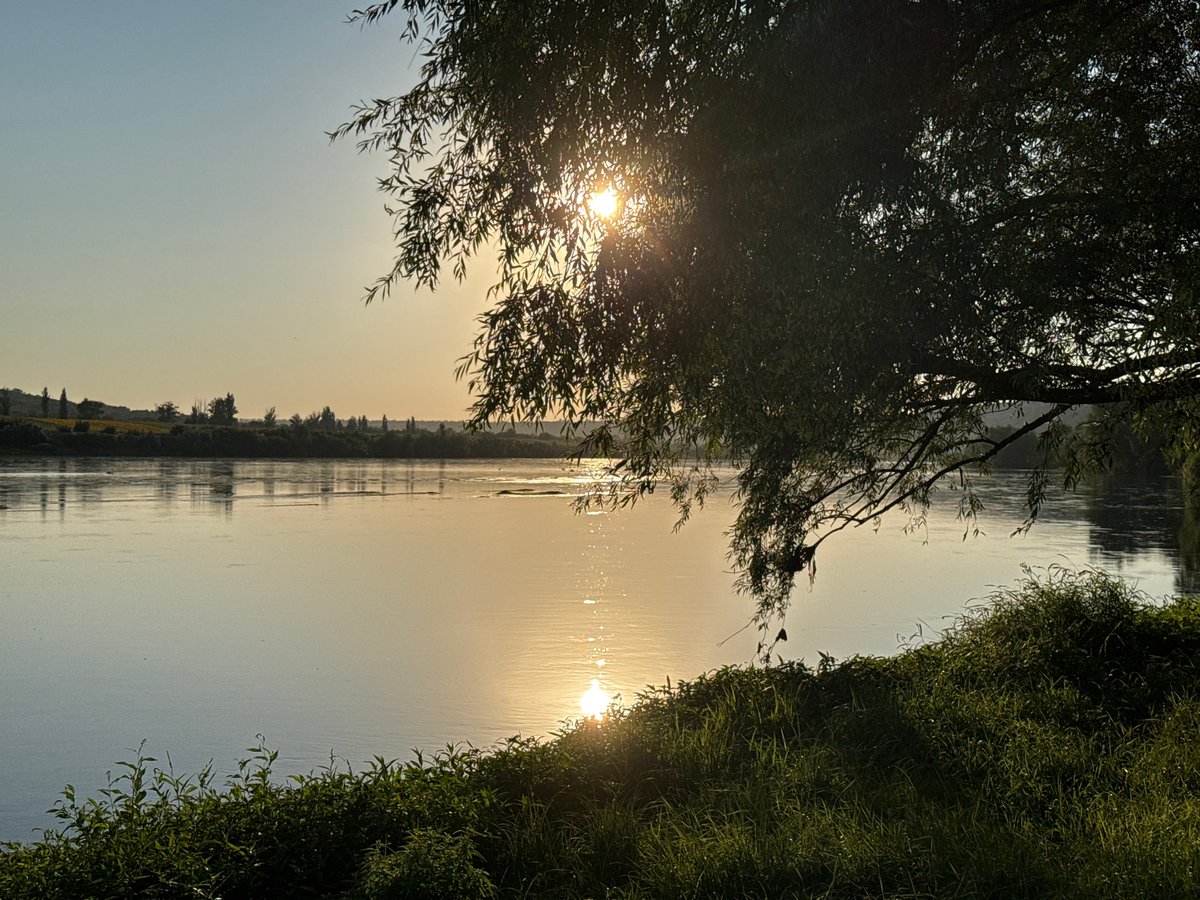 Sunset over the Nistru River, Grushka, Moldova