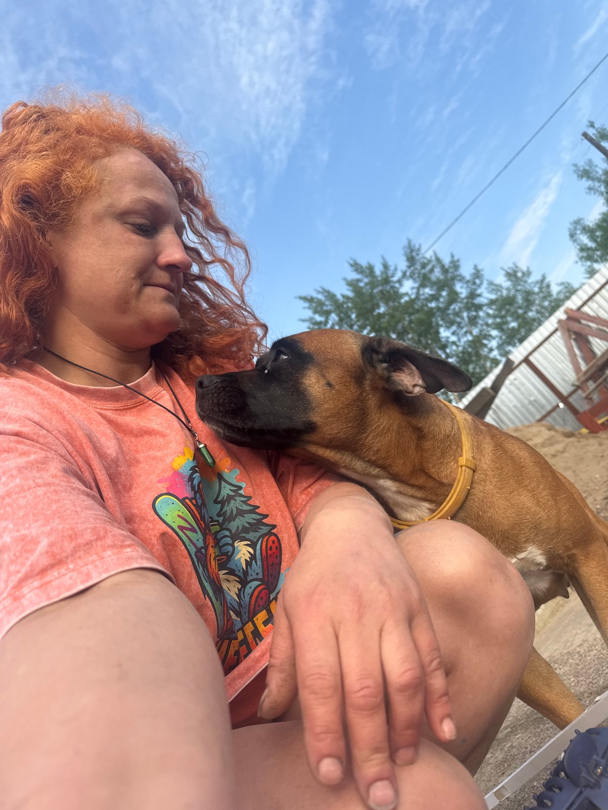 Woman documents early morning moments with dog in Chaikovsky