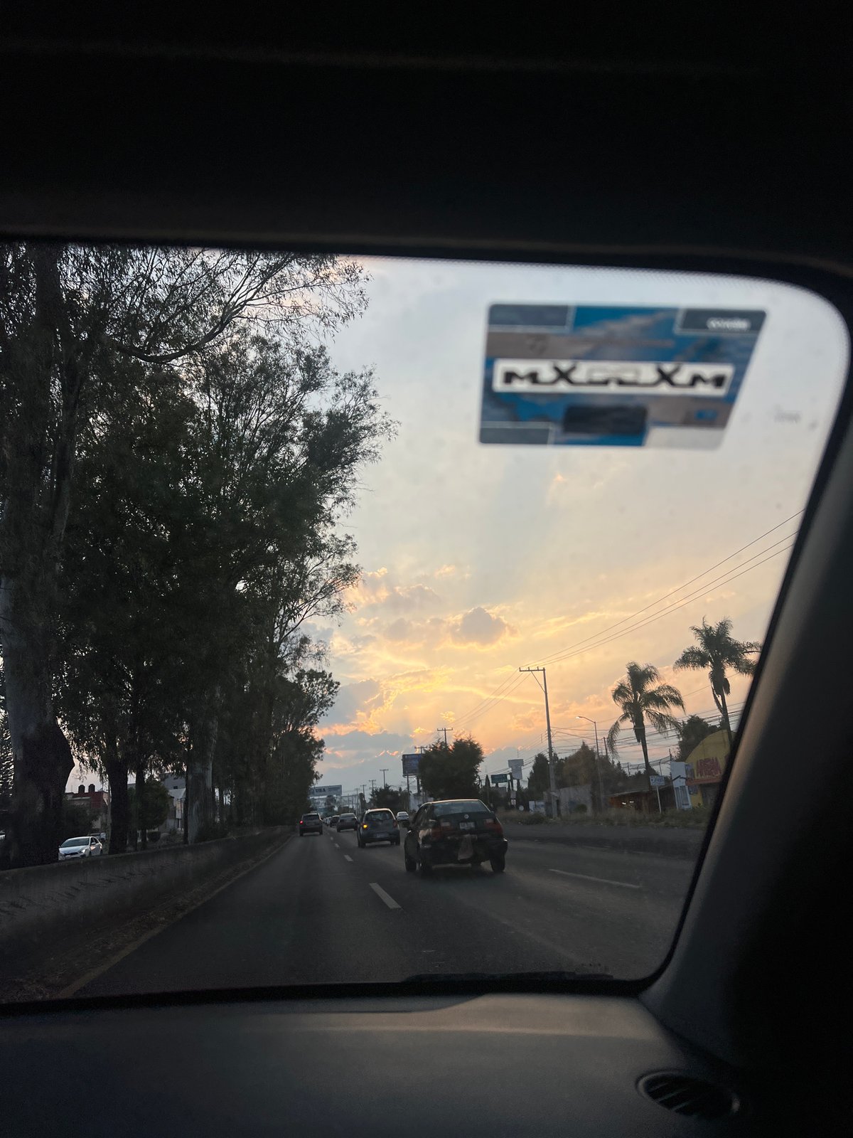 Late night highway traffic documented in Puebla, Mexico
