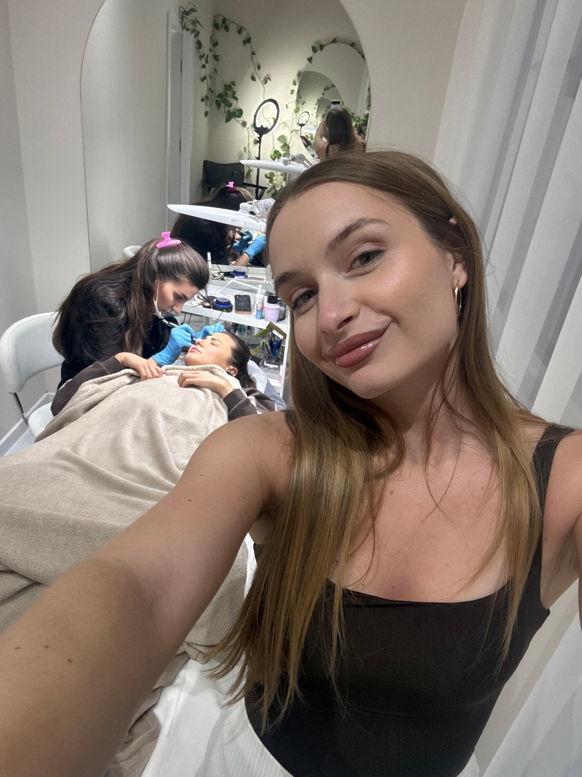 Beauty salon eyebrow procedure documented in Budva Montenegro