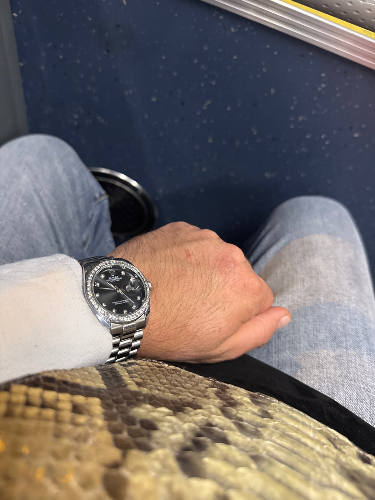 Passenger photographed on public transport in Yerevan