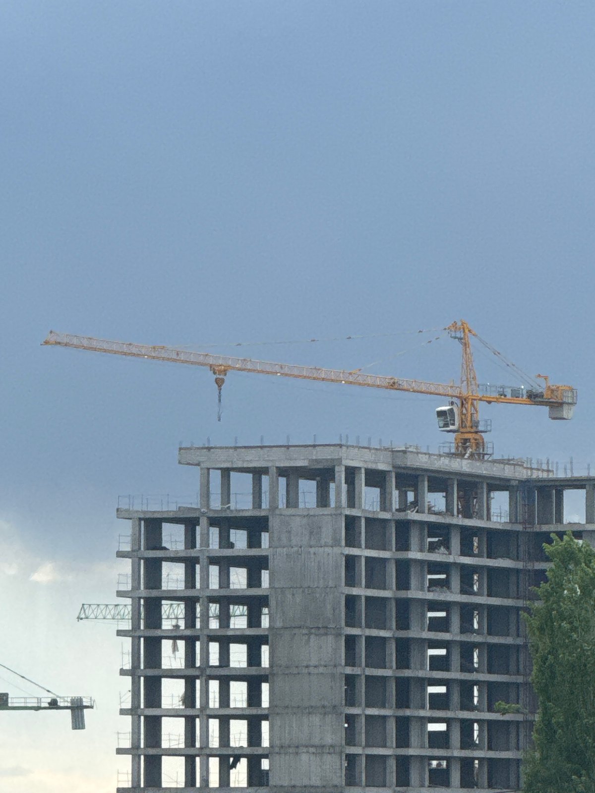 Construction site with cranes documented in Yerevan, Armenia